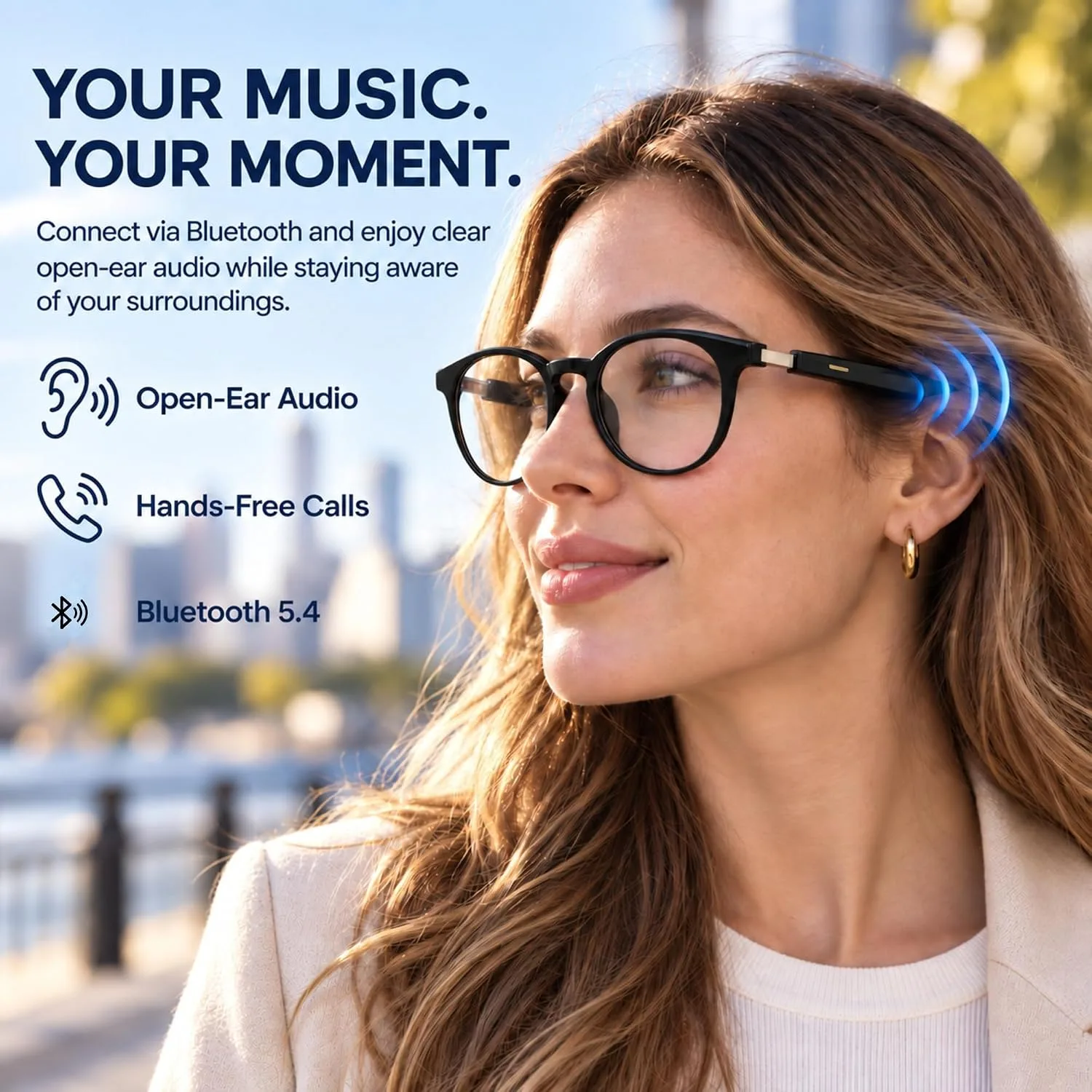 AI Smart Glasses with AI Voice Assistant & Real-Time Translation