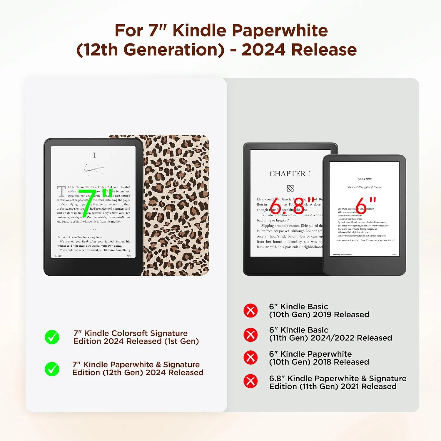 SESENSE Magnetic Case for 7'' Kindle Paperwhite 12th Gen 2024 & Colorsoft
