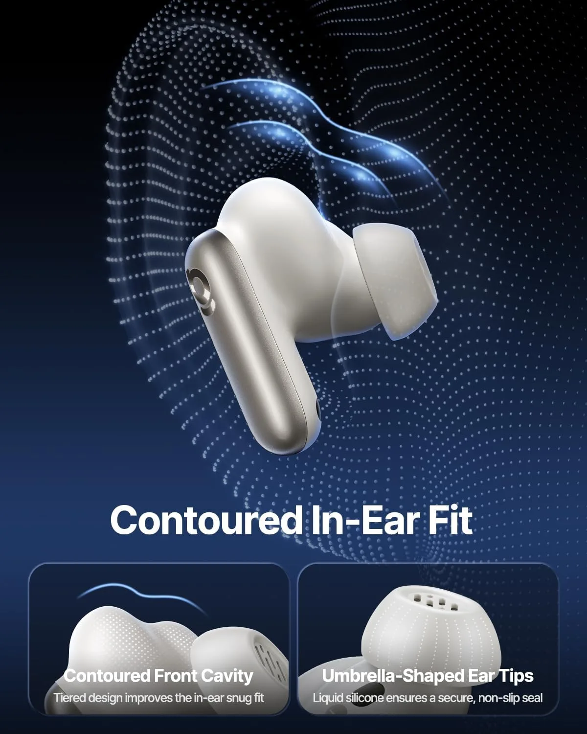 Baseus Inspire XP1 Adaptive Noise Cancelling Earbuds, Sound by Bose, Dolby Audio, Premium Real-Time Adaptive ANC, Adaptive Tuning Sound, Natural Fit Design, 6-Mic Adaptive Clear Calls, 45H Playtime