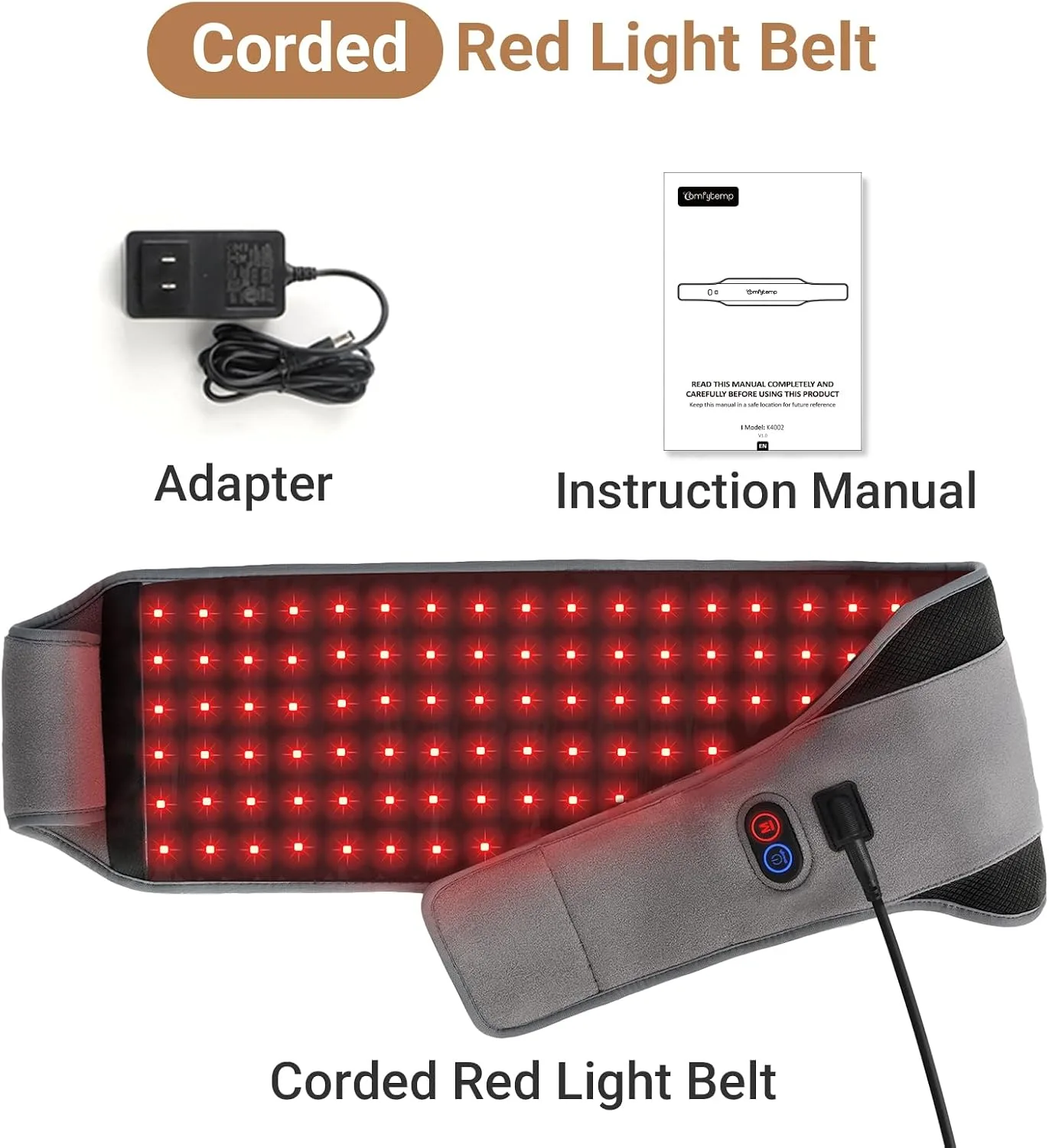 Comfytemp Red Light Belt with 126 LEDs, 660nm & 850nm, 22W(Corded)