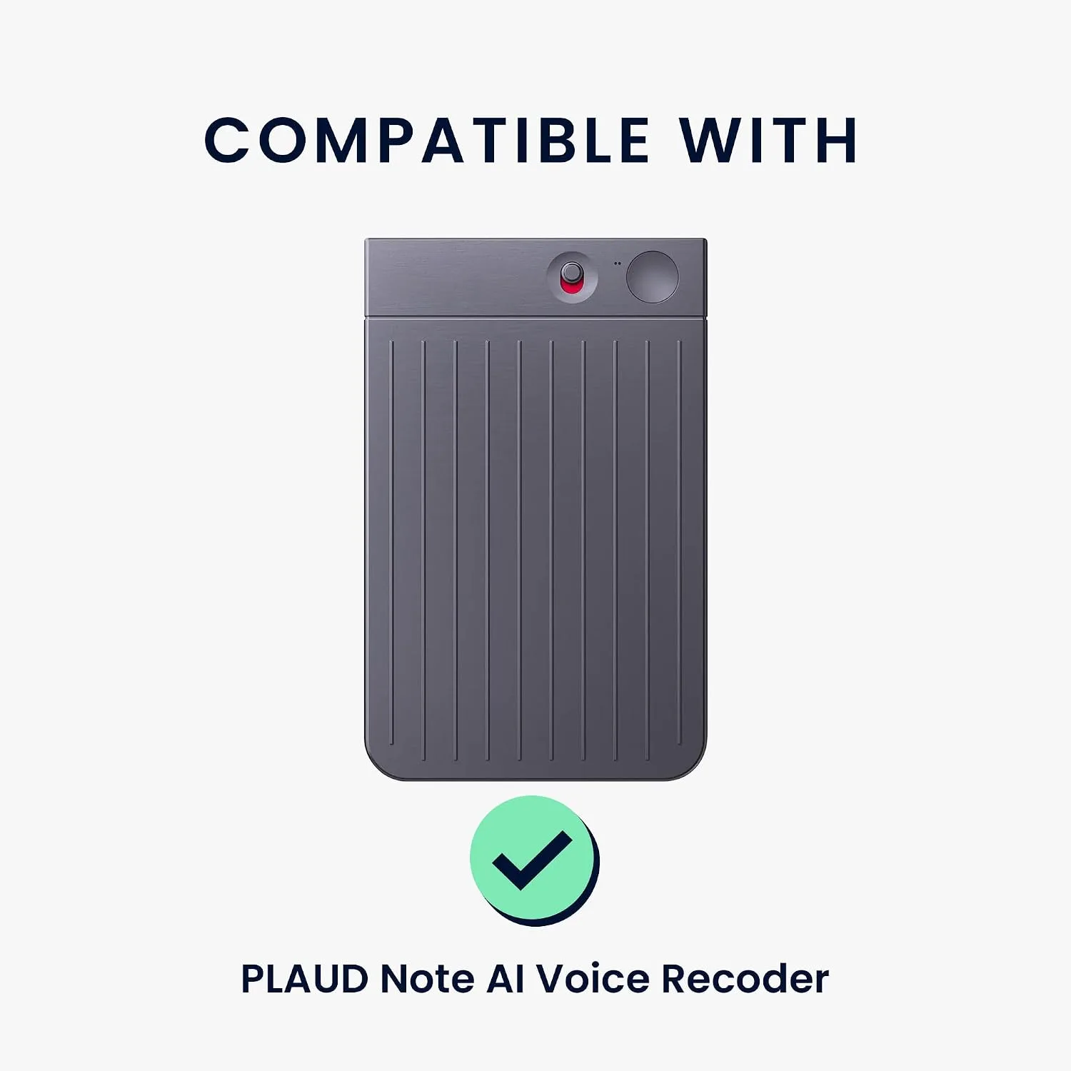 kwmobile AI Voice Recorder Cover Compatible with PLAUD Note AI Voice Recoder - Suction Cup Mount - Black