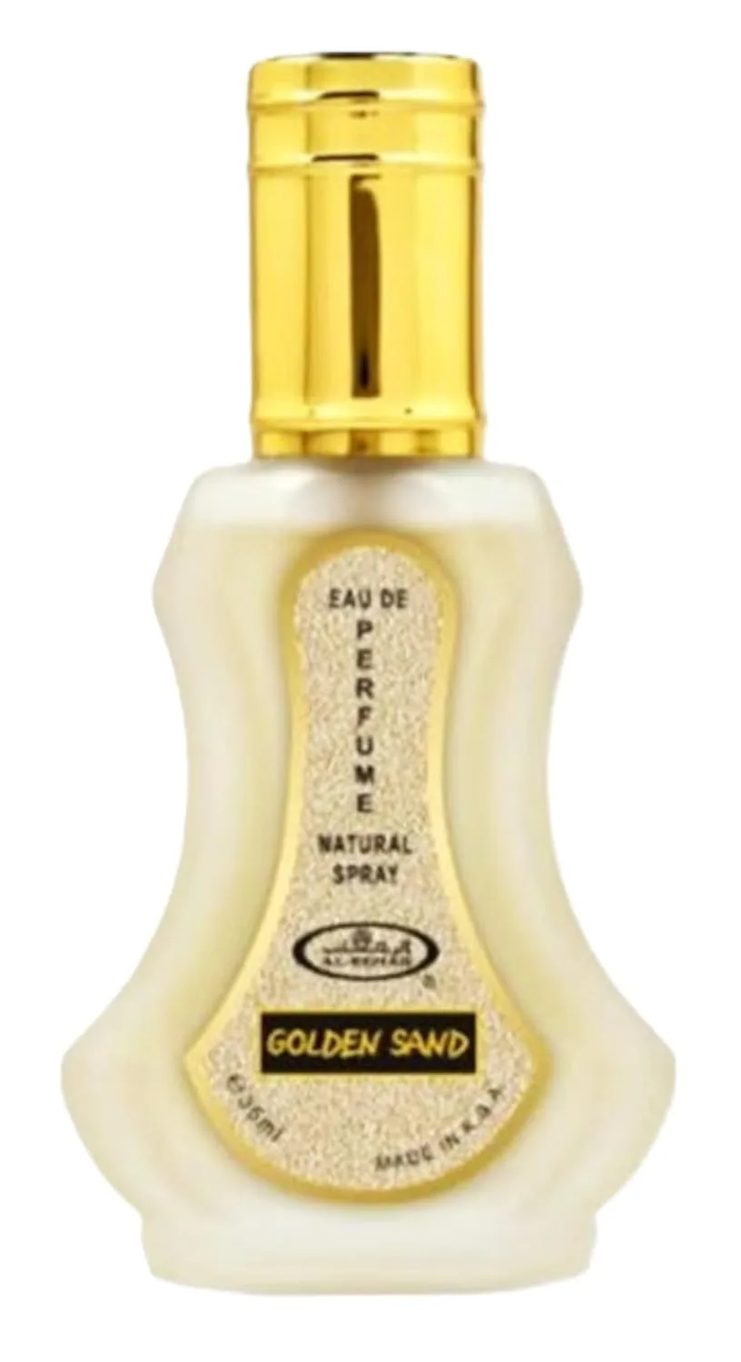 Al-Rehab Golden Sand – Warm, Sweet, Amber, Musky – Long Lasting Eau de Parfum Spray for Unisex, 1.18 oz