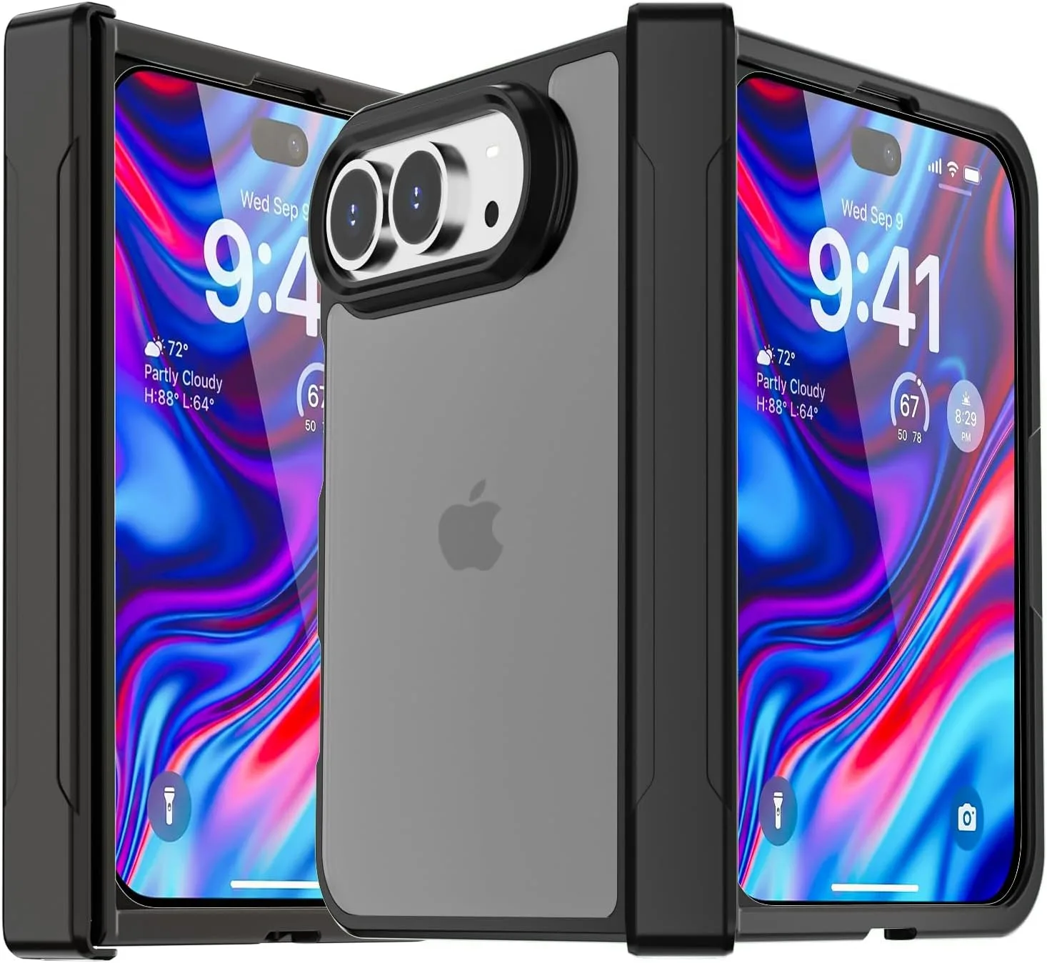 Funda para iPhone Aicase Duo Transparente Mate con Protección de Bisagra