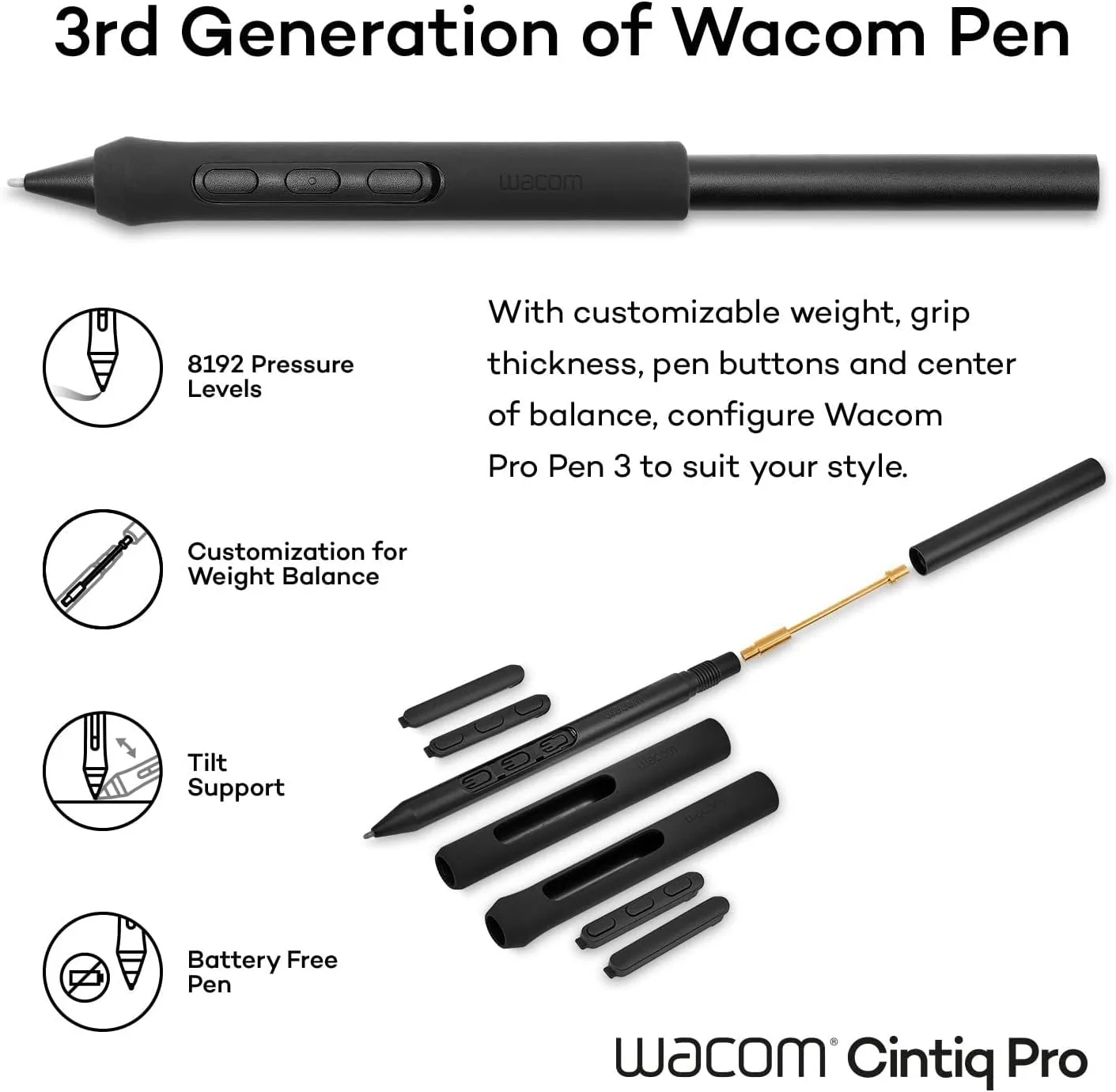 Wacom Cintiq Pro 27, Drawing Tablet with 4K 120 Hz Touchscreen & ProPen 3
