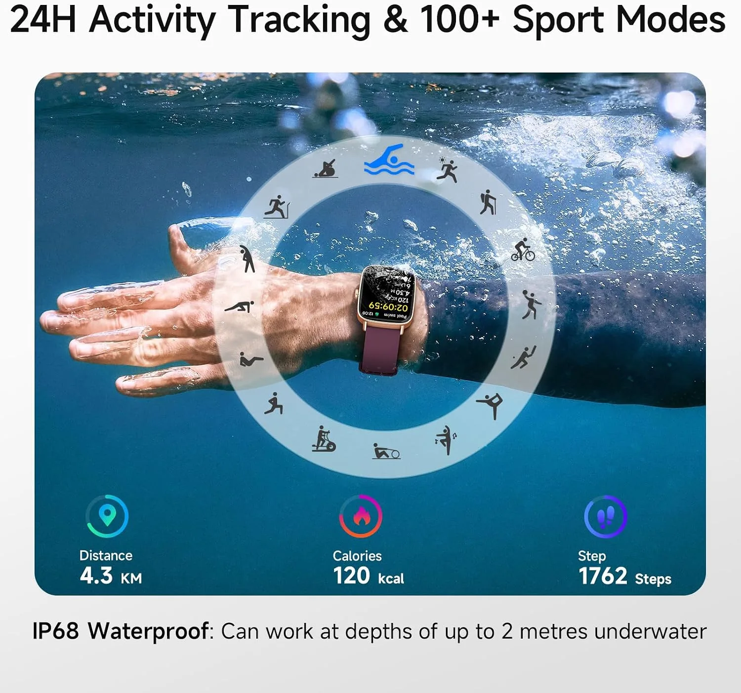 Smart Watch for Women, 1.85" HD Smartwatch (Answer/Make Calls), 2 Bands