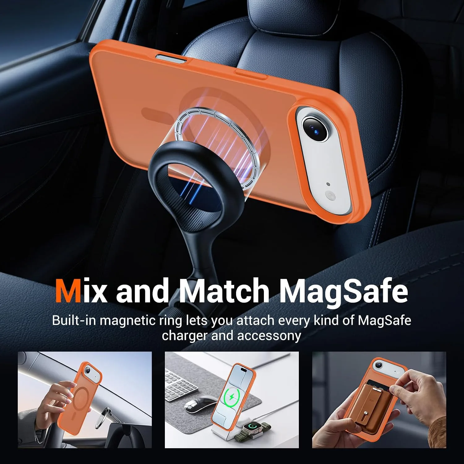 Temdan for iPhone AIR Case with Screen Protector Orange