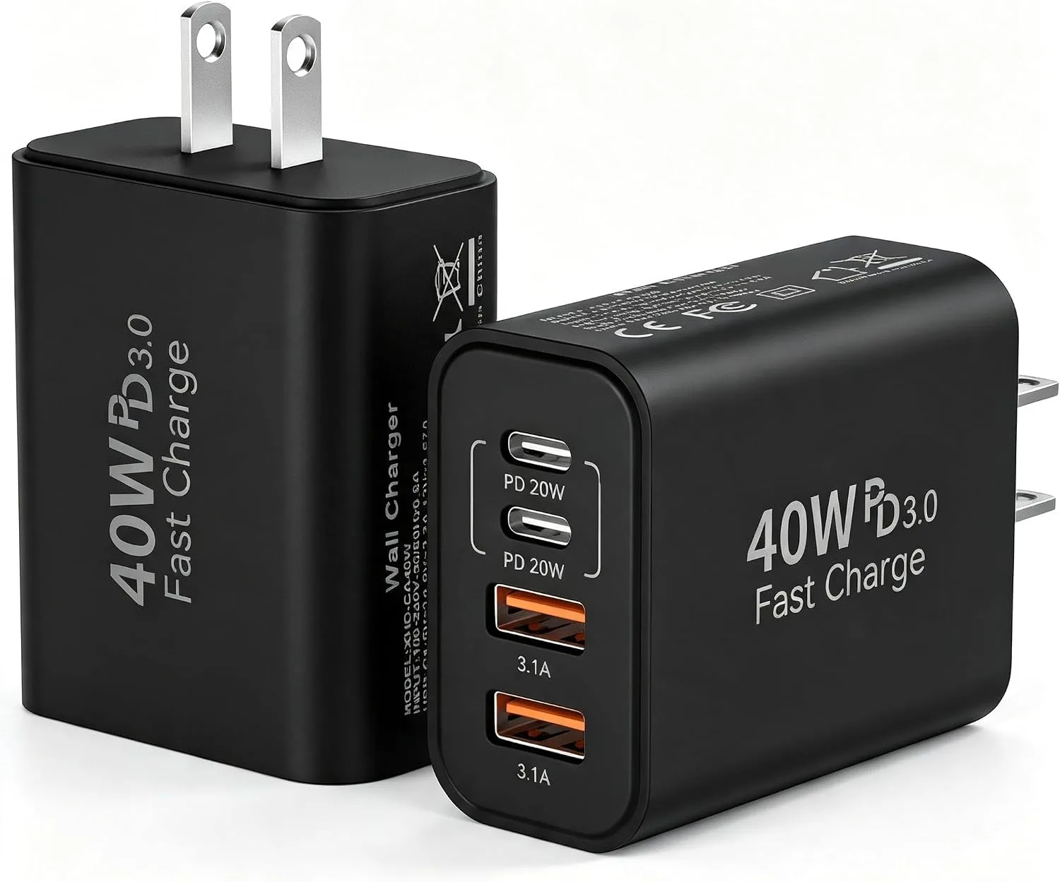USB C Wall Charger Block, 40W USB Type C iPhone Charger Fast Charging Block