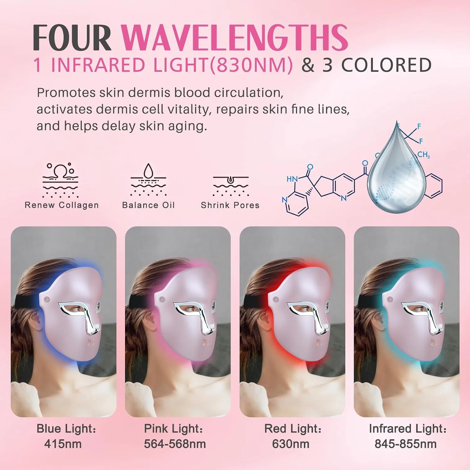 FSA Red Light Therapy Mask for Face : Acne Removal,Wrinkles Redness,Wirless Remote,Salon Grade HSA Infrared Face Mask, Anti Aging Skincare for Home,2000mAh Rechargeable Led Light Therapy Facial Mask