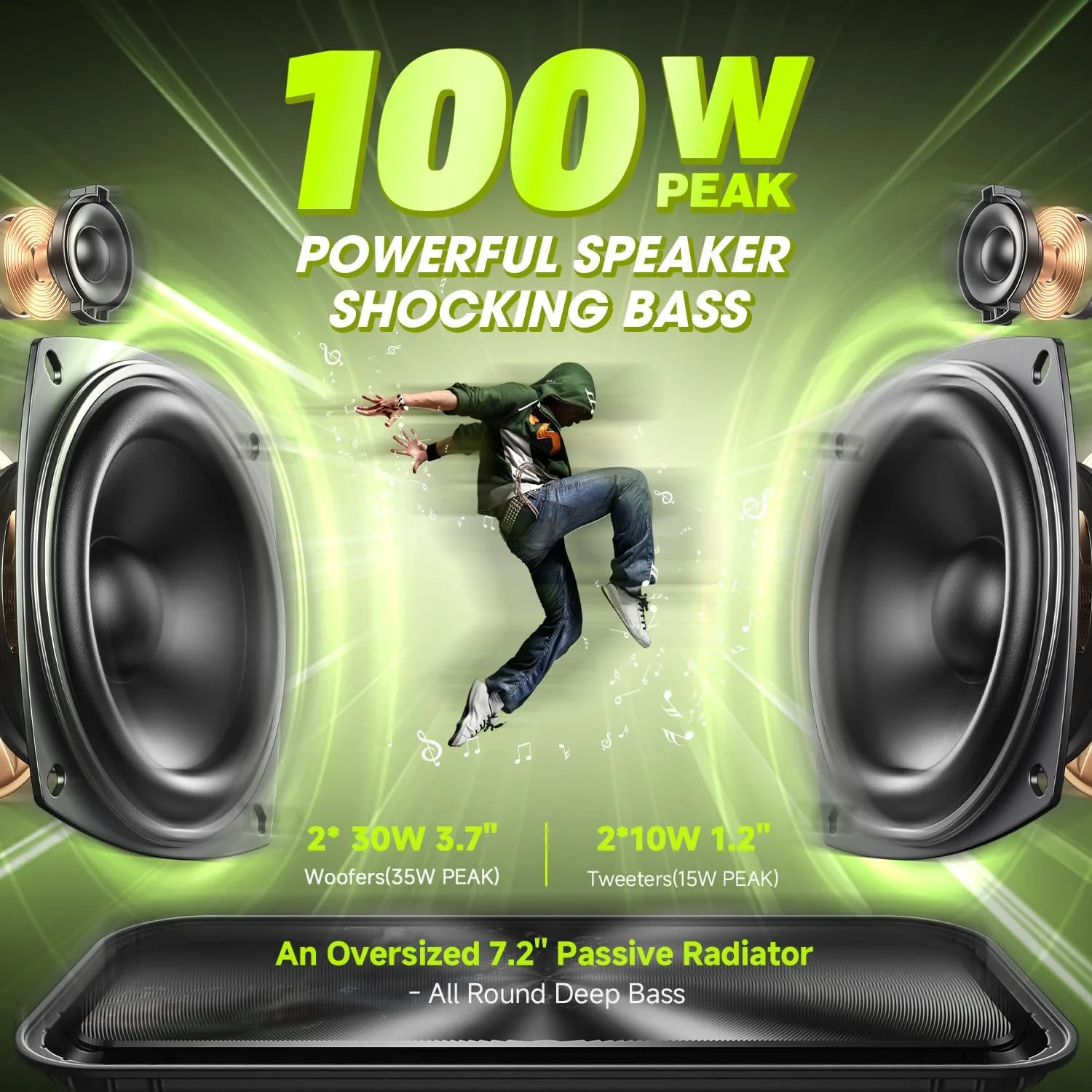 W-KING Portable Bluetooth Speaker Loud 100W Max Waterproof Outdoor Wireless