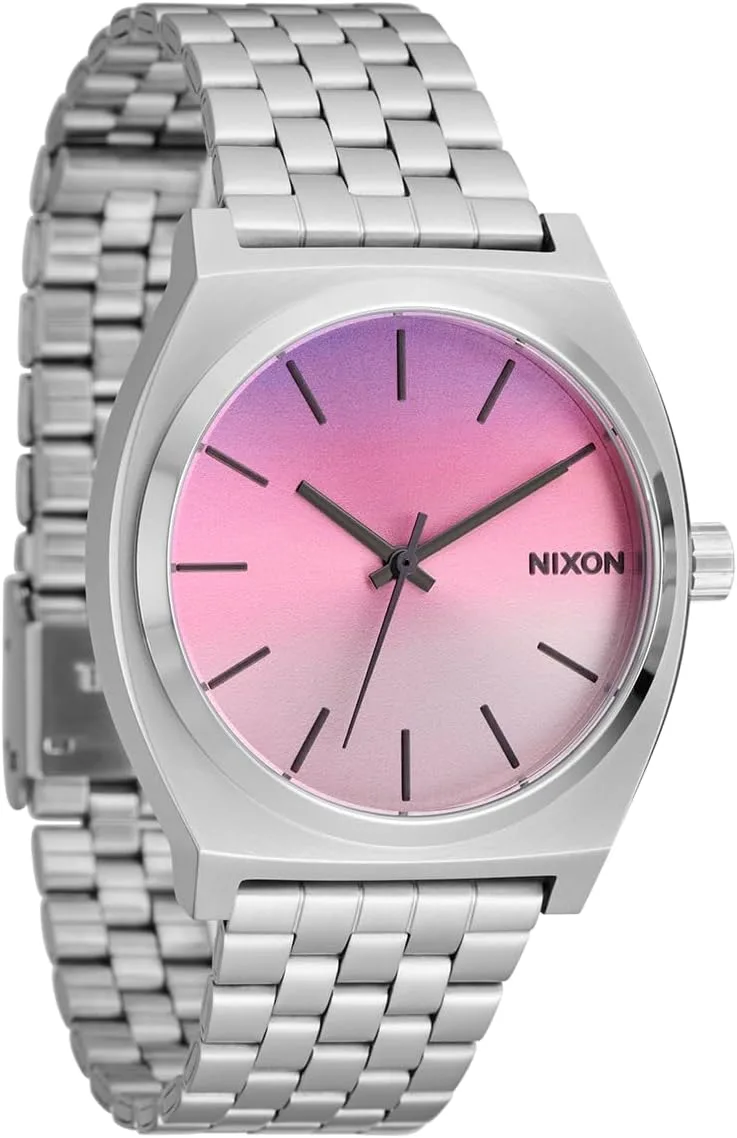 NIXON Time Teller A045 - 100m Water Resistant Men's Analog Fashion Watch (37mm Watch Face, 19.5mm-18mm Stainless Steel Band)
