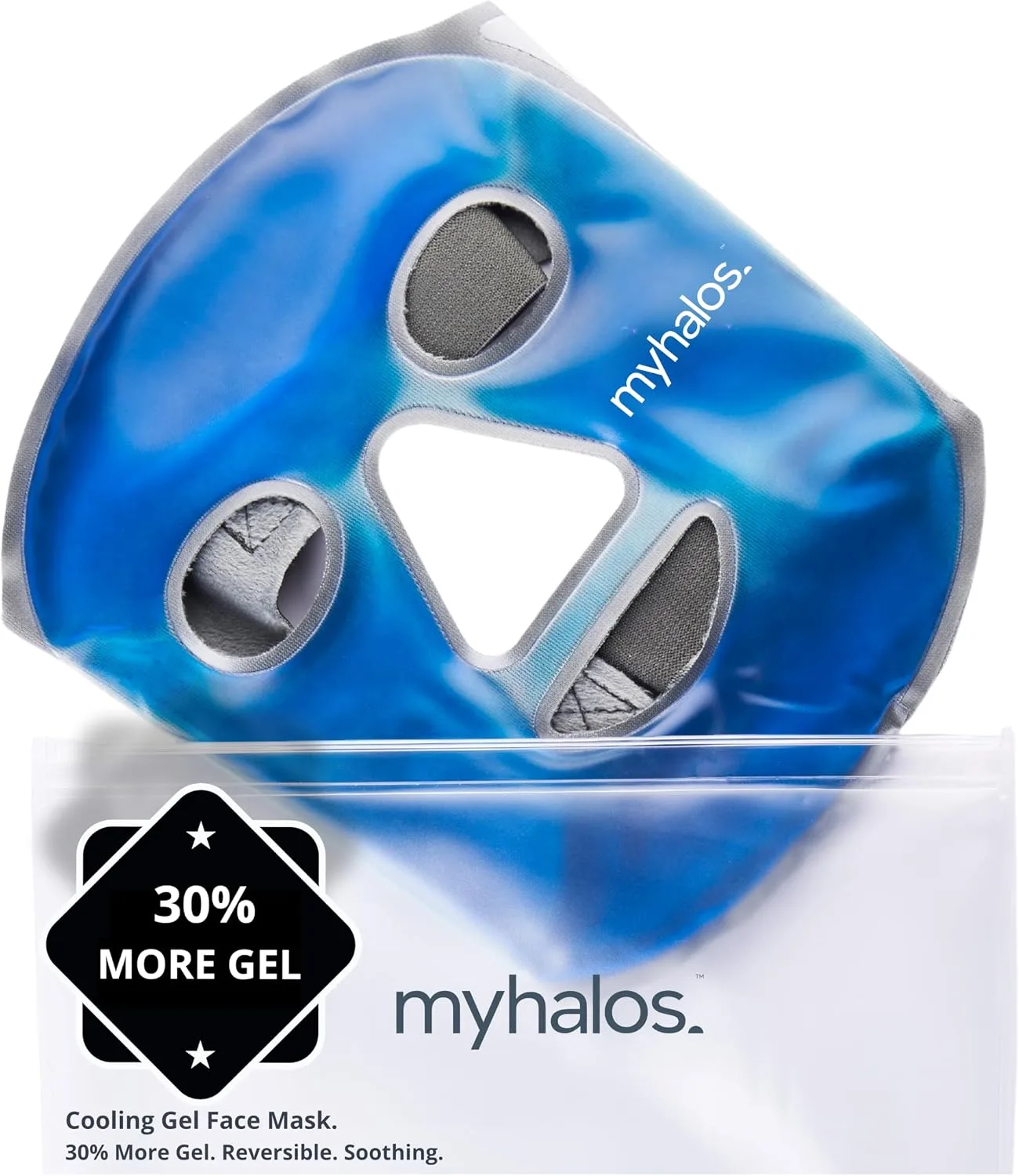 MyHalos Ice Face Mask, Cooling Gel Pack for Migraine, Swelling & Puffiness