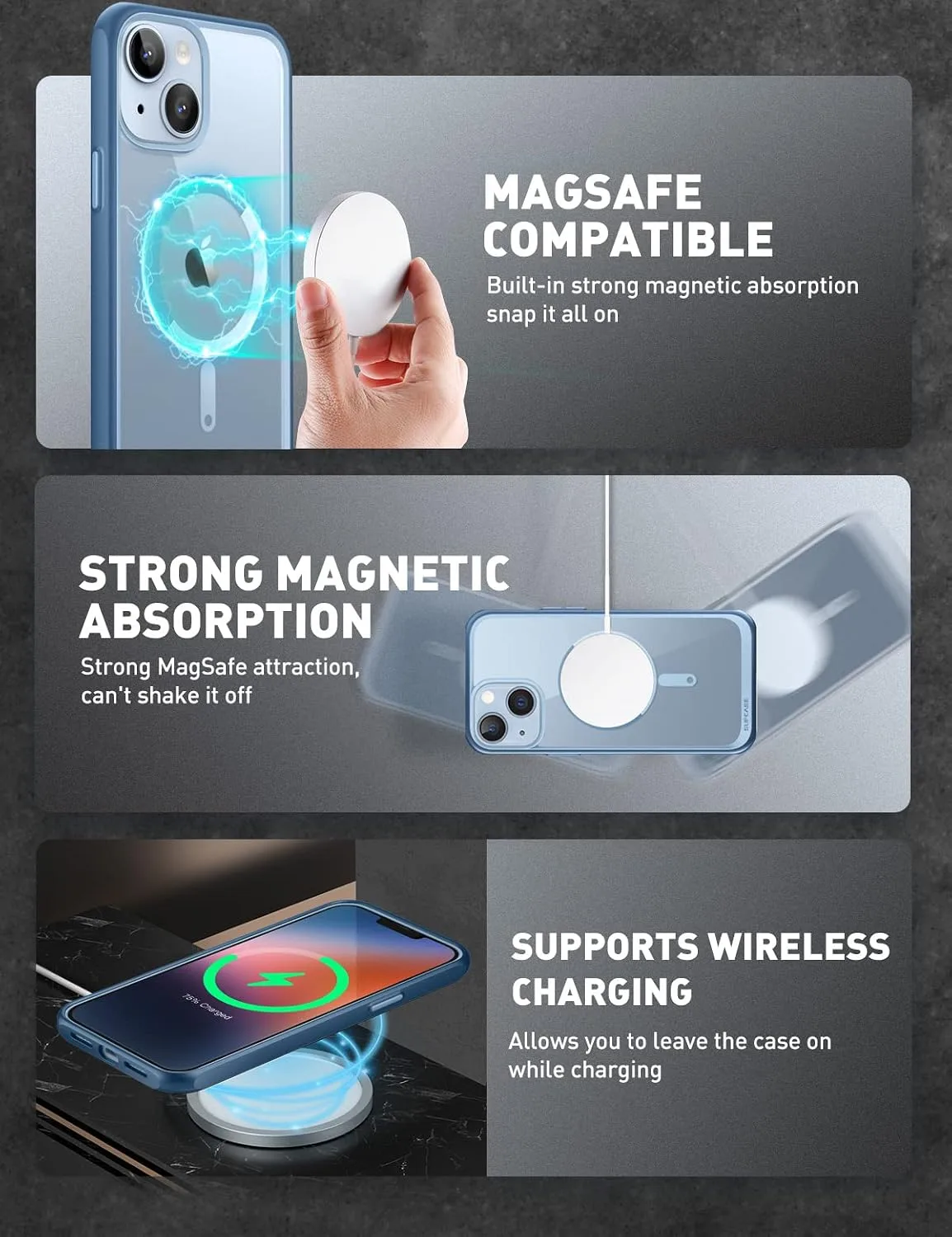 SUPCASE for iPhone 14 Plus Case, Compatible with MagSafe, Azure