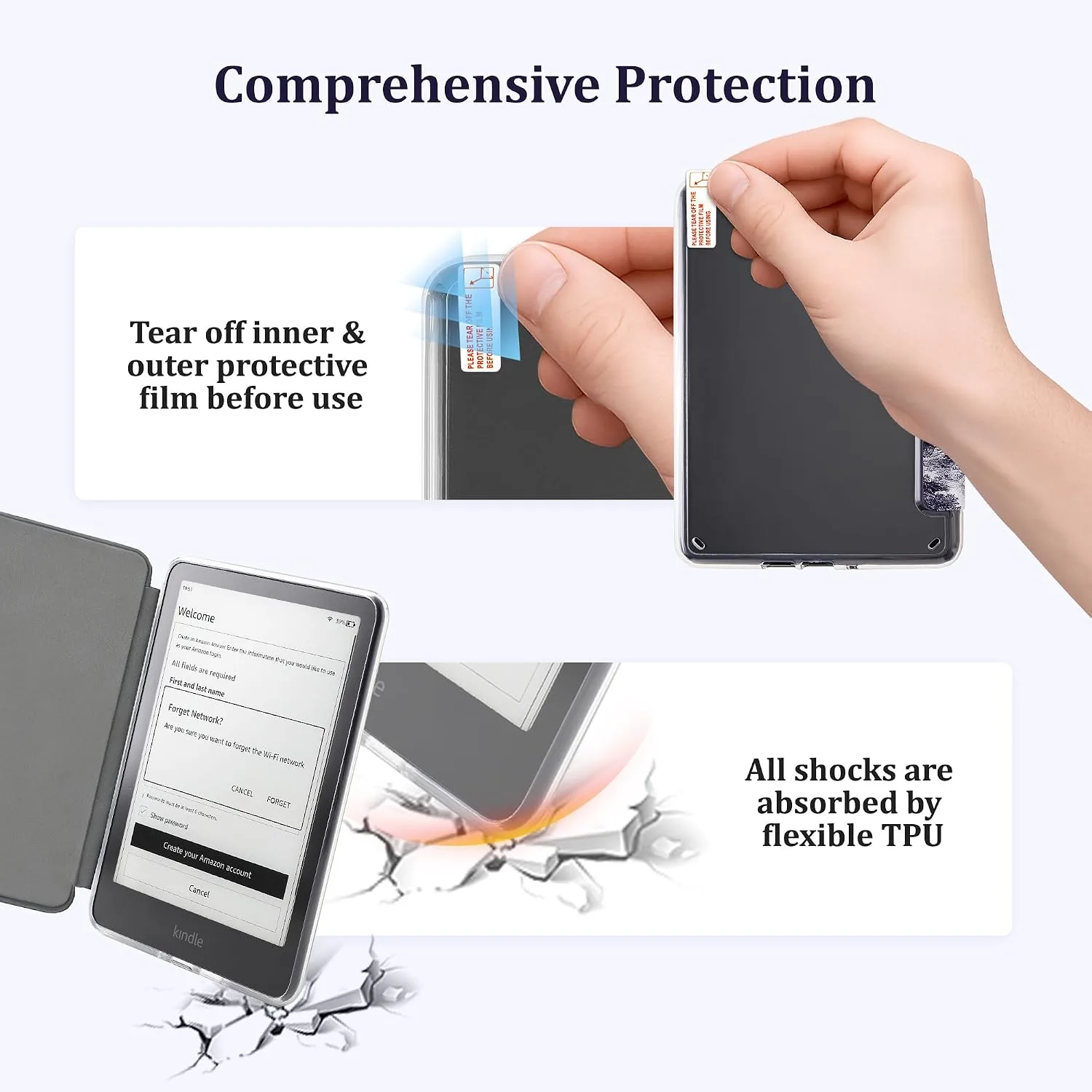 Clear Case for 7'' Kindle Paperwhite 12th Gen 2024 & Colorsoft