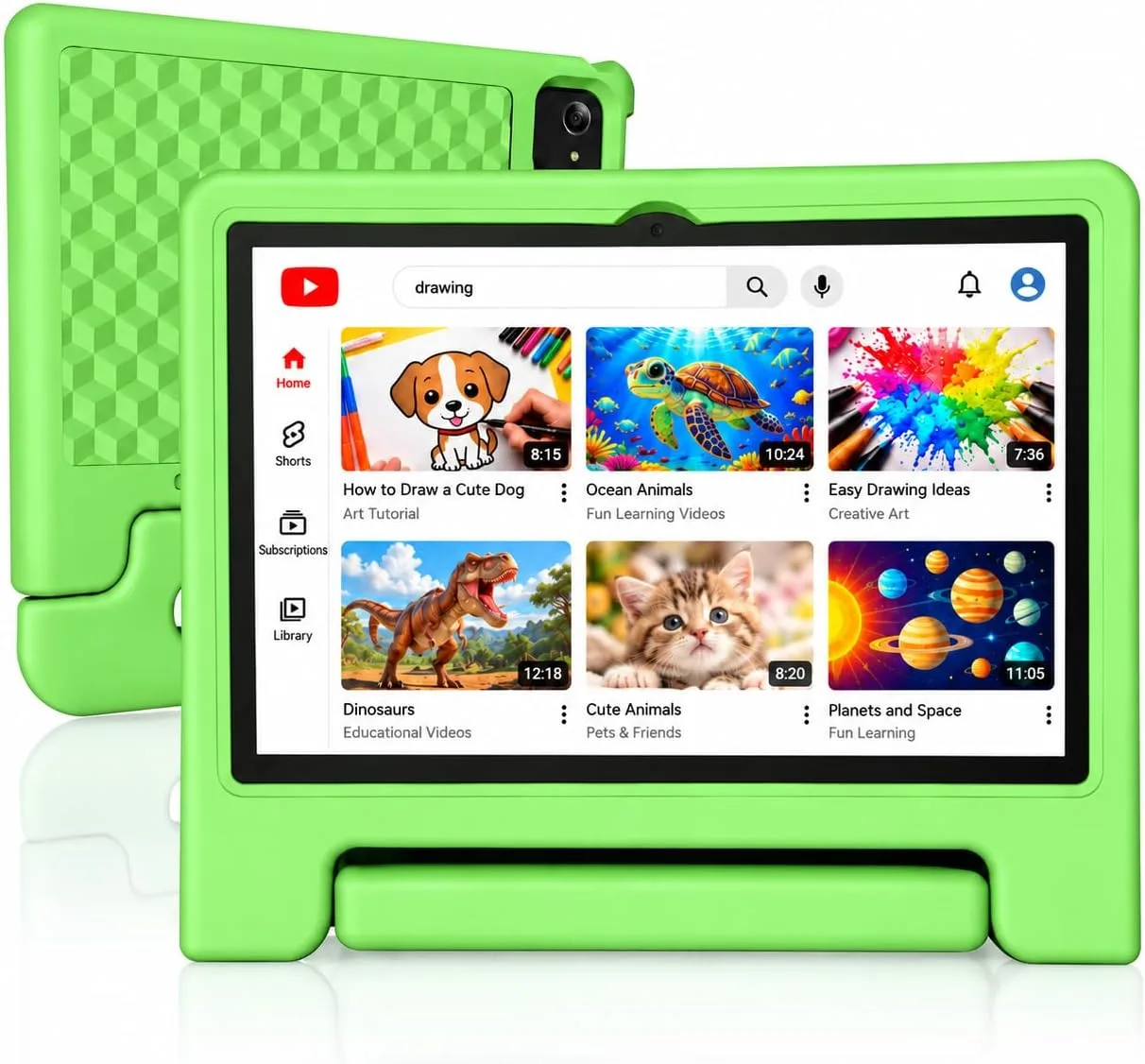 JREN
10.1"
Android
15
Tablet
with
Case,
64GB
Storage,Octa-Core
Green