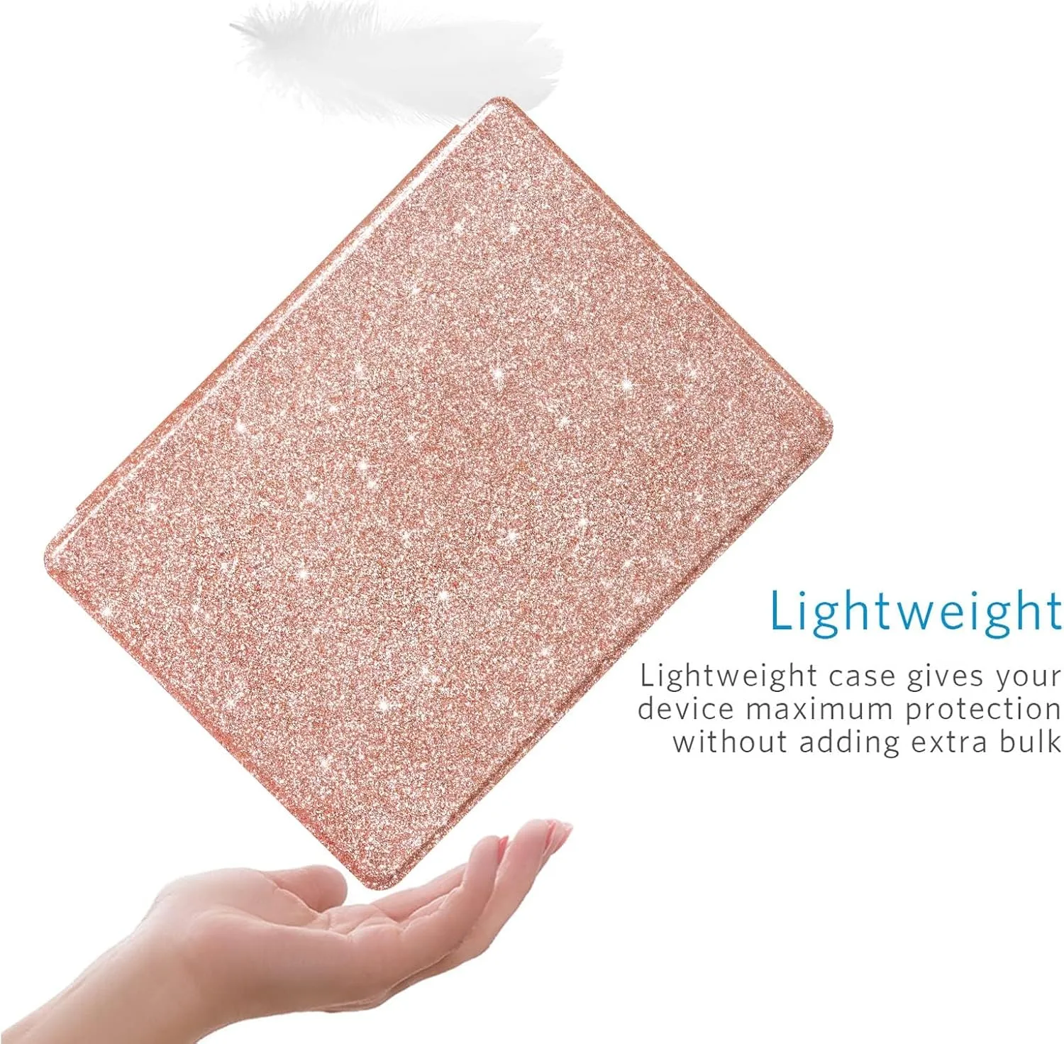 CoBak Case for All New 6 Inch E-Reader 2024 and 2022 (11 Generation) - PU Leather Smart Cover, Auto Sleep and Wake, not Compatible with Kobo Clara,Rosegold Glitter