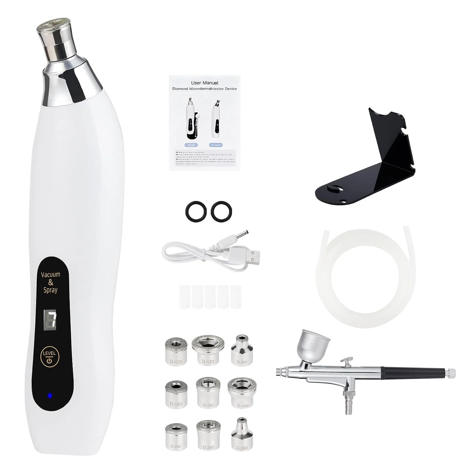 Microdermabrasion Machine, 7 Suction Modes with 9 Diamond Tips and Airbrush