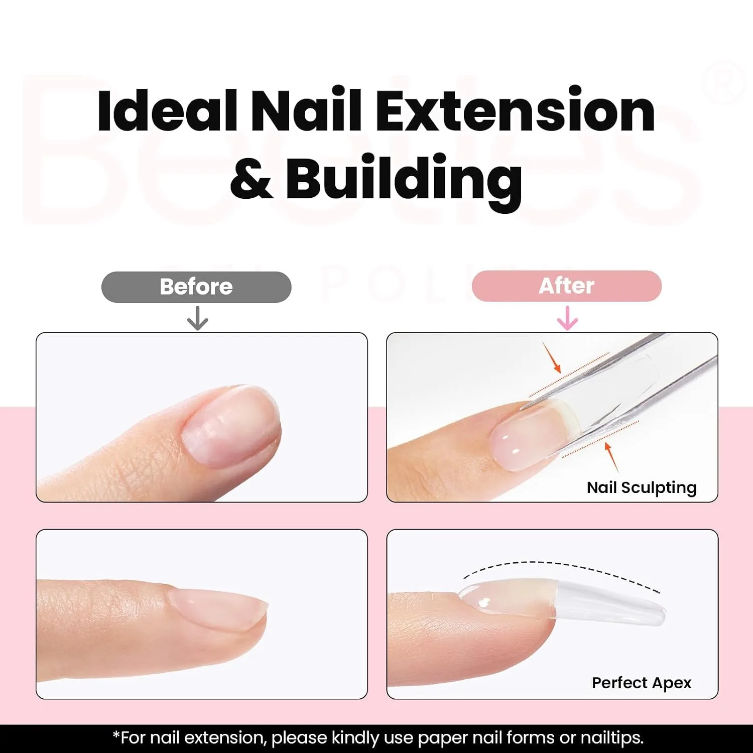Beetles Builder Gel for Nails, 60g Large Capacity 9 in 1 Sculpting Hard Gel