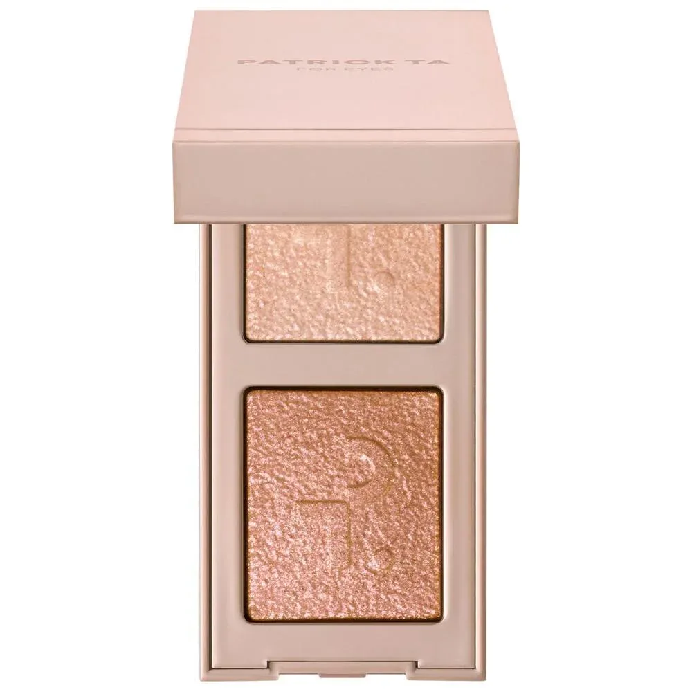 Major Dimension Eye Illusion Dúo de Sombras - Slow Burn burgundy sparkles - Talk To My Team champagne sparkle with pink flip pearl, copp