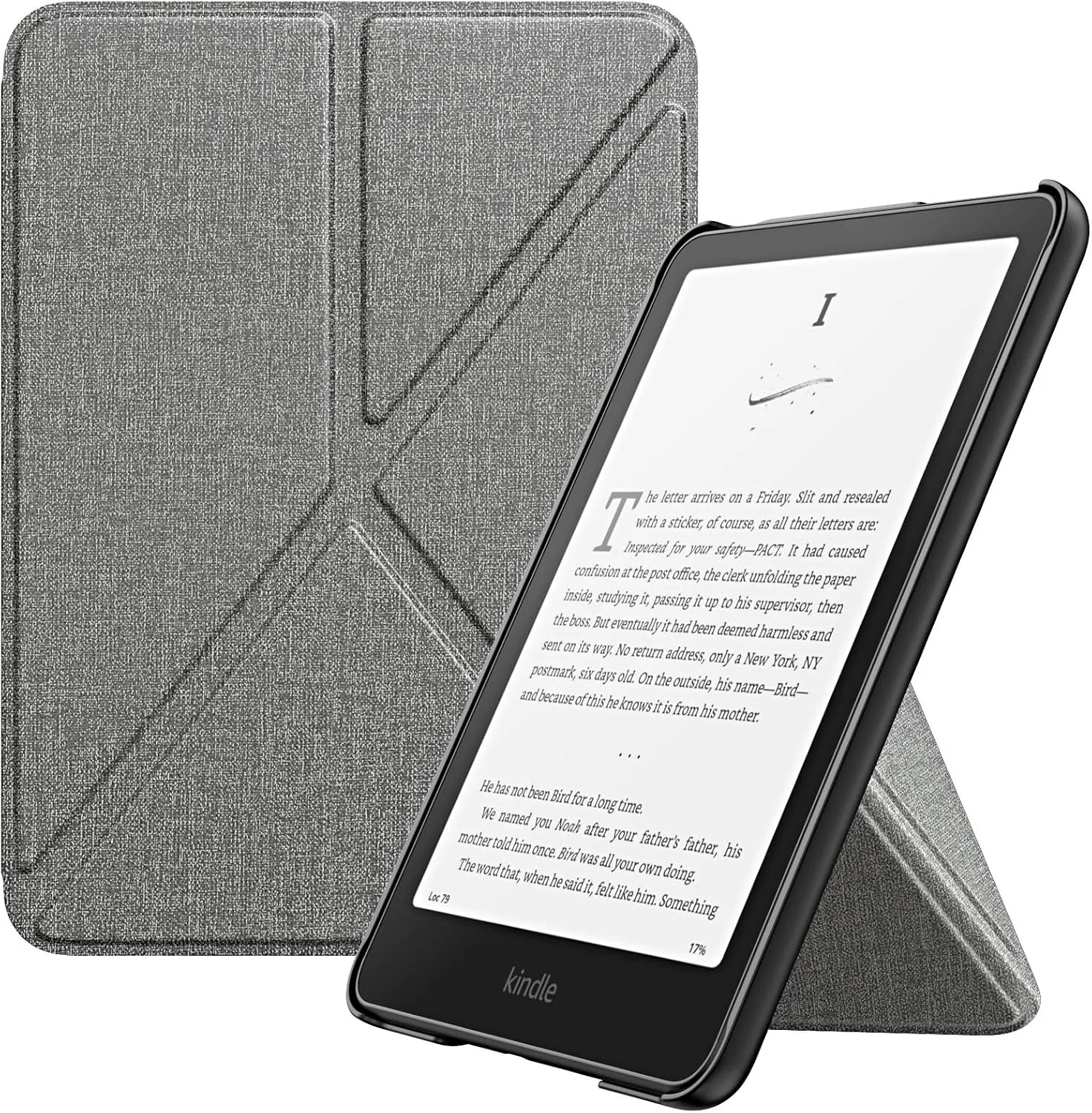 MoKo Case for 7" Kindle Paperwhite 12th Generation 2025/2024, Denim Gray