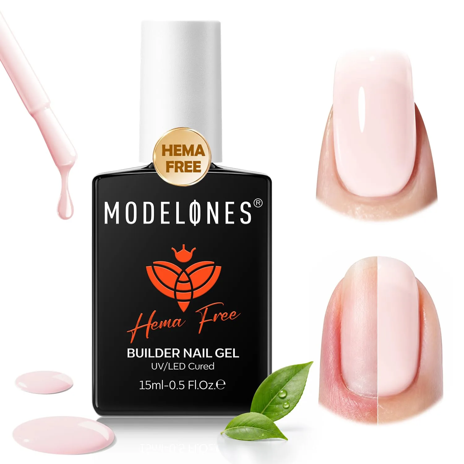 Esmalte en gel Modelones Builder Nail Gel Rosado Claro sin HEMA