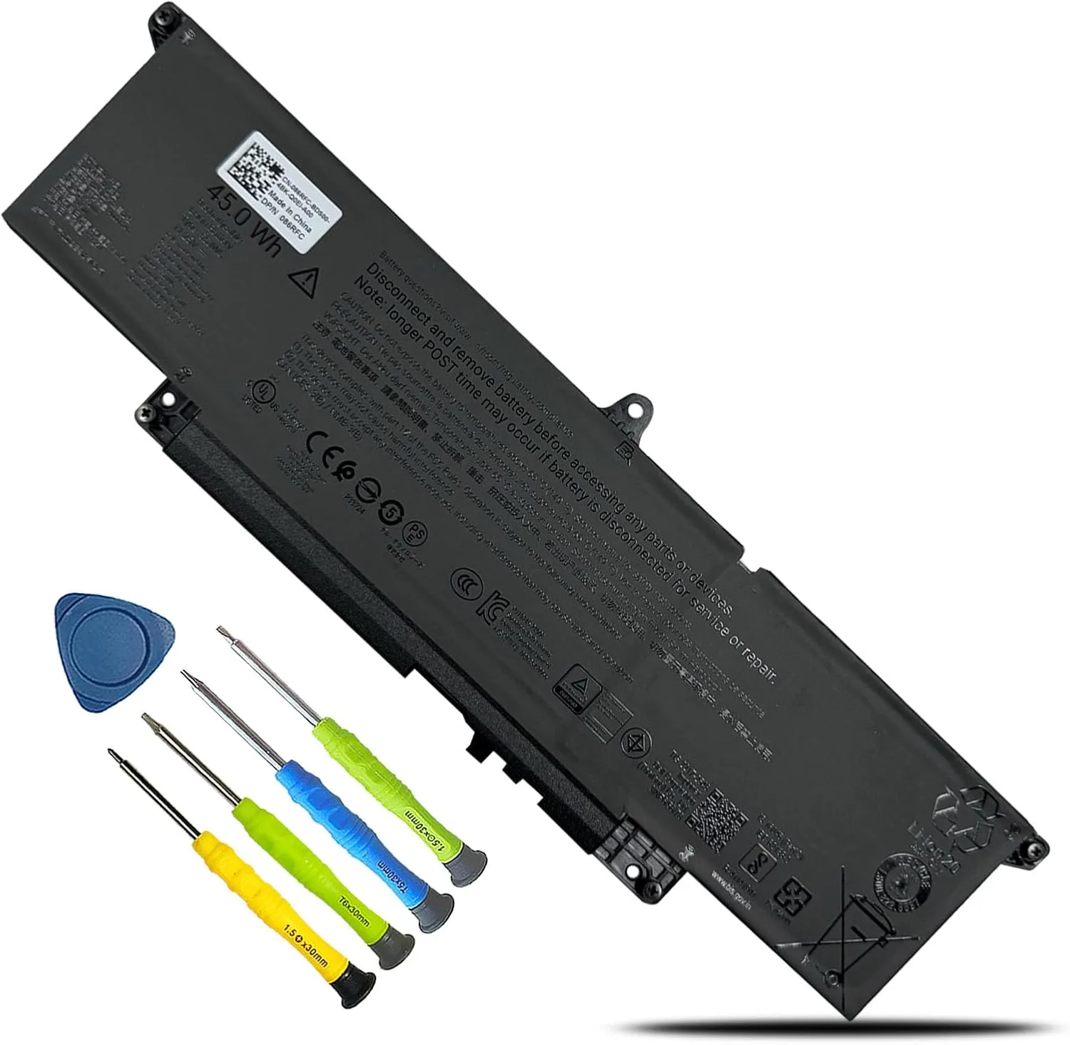 45Wh 55JWC CGR5V Laptop Battery Replacement for Dell Pro 14 Plus PB14255 14 Plus 2-in-1 PB14255 Series 0M9HTK 0RF5VP CGR5V 001WEF VMV83 11.25V 4000mAh
