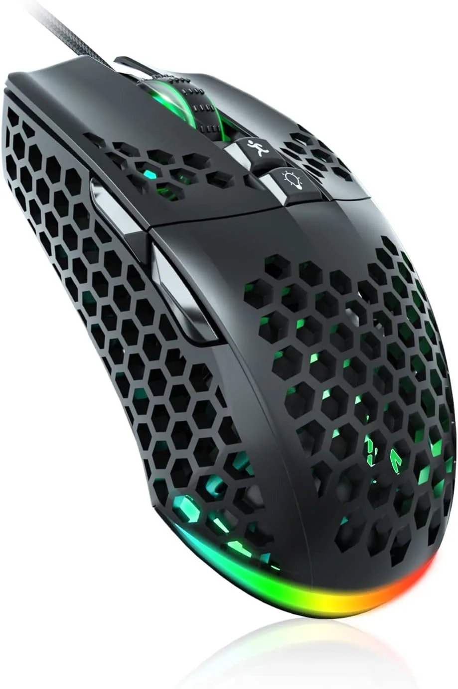 Mouse Gamer Solakaka SM900 Cableado RGB 12800 DPI Negro