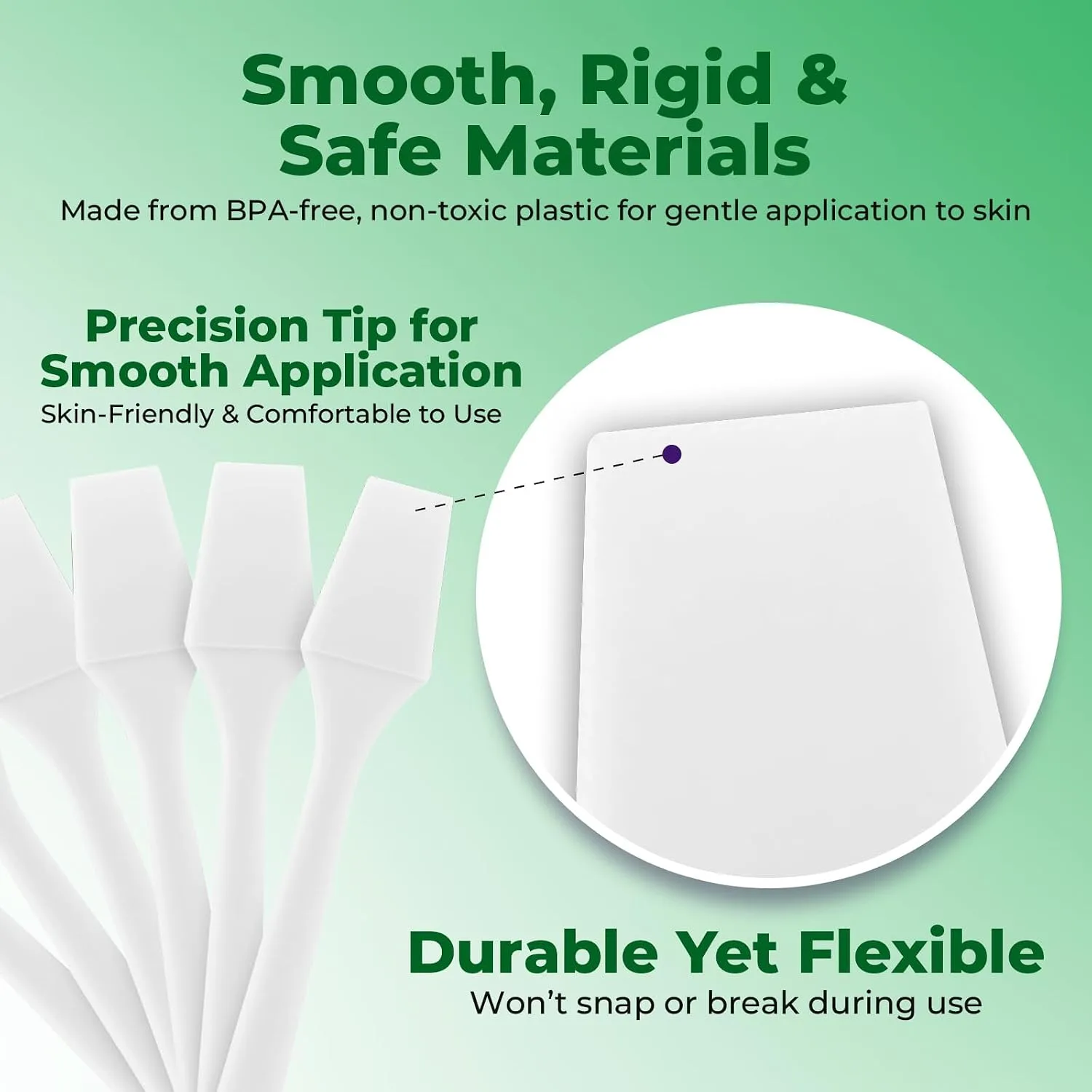 Kopperko Mini Skin Care Spatula, 2.5 Inch, 100 Pack, White