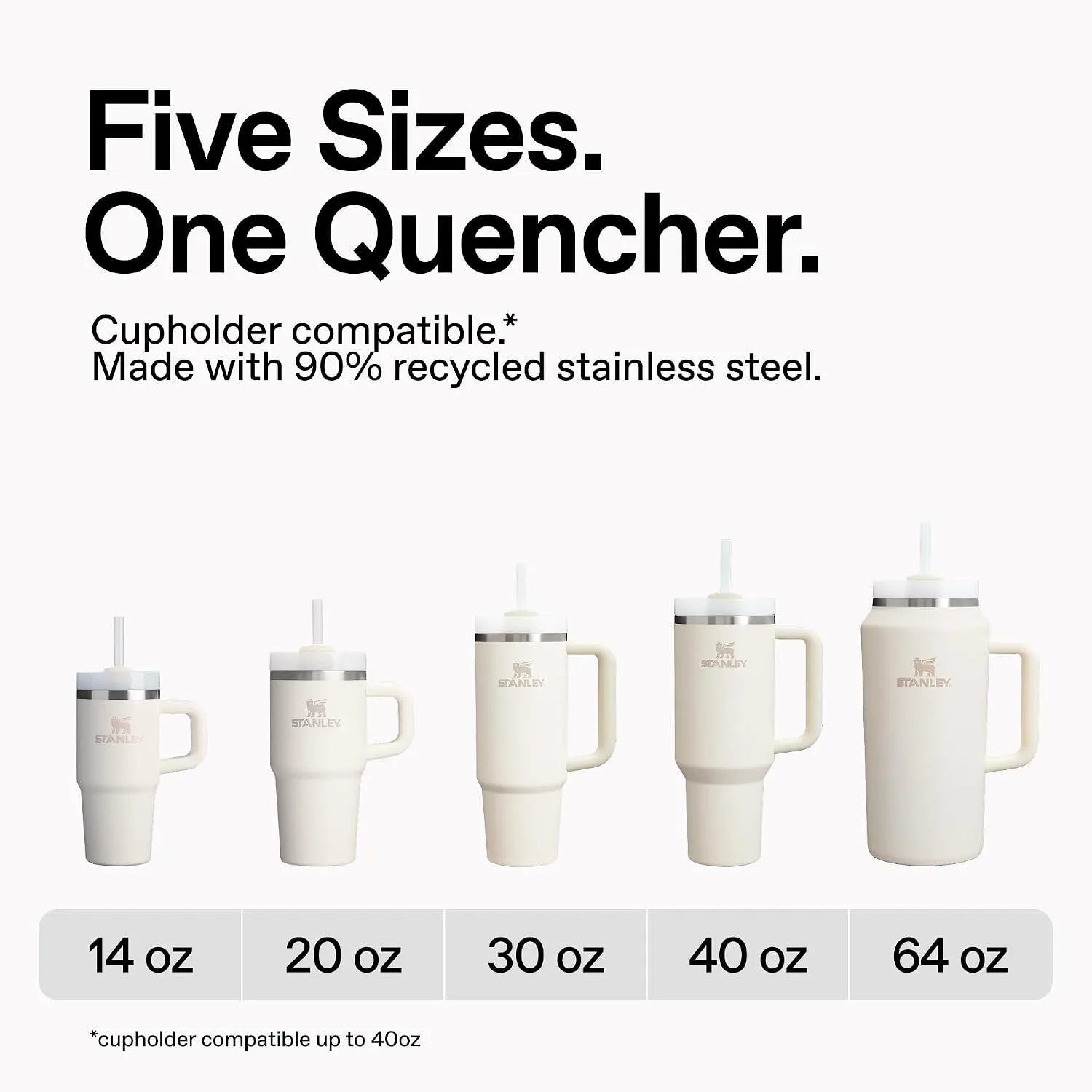 STANLEY Quencher H2.0 Flow State Tumbler, 14 oz, Black 2.0