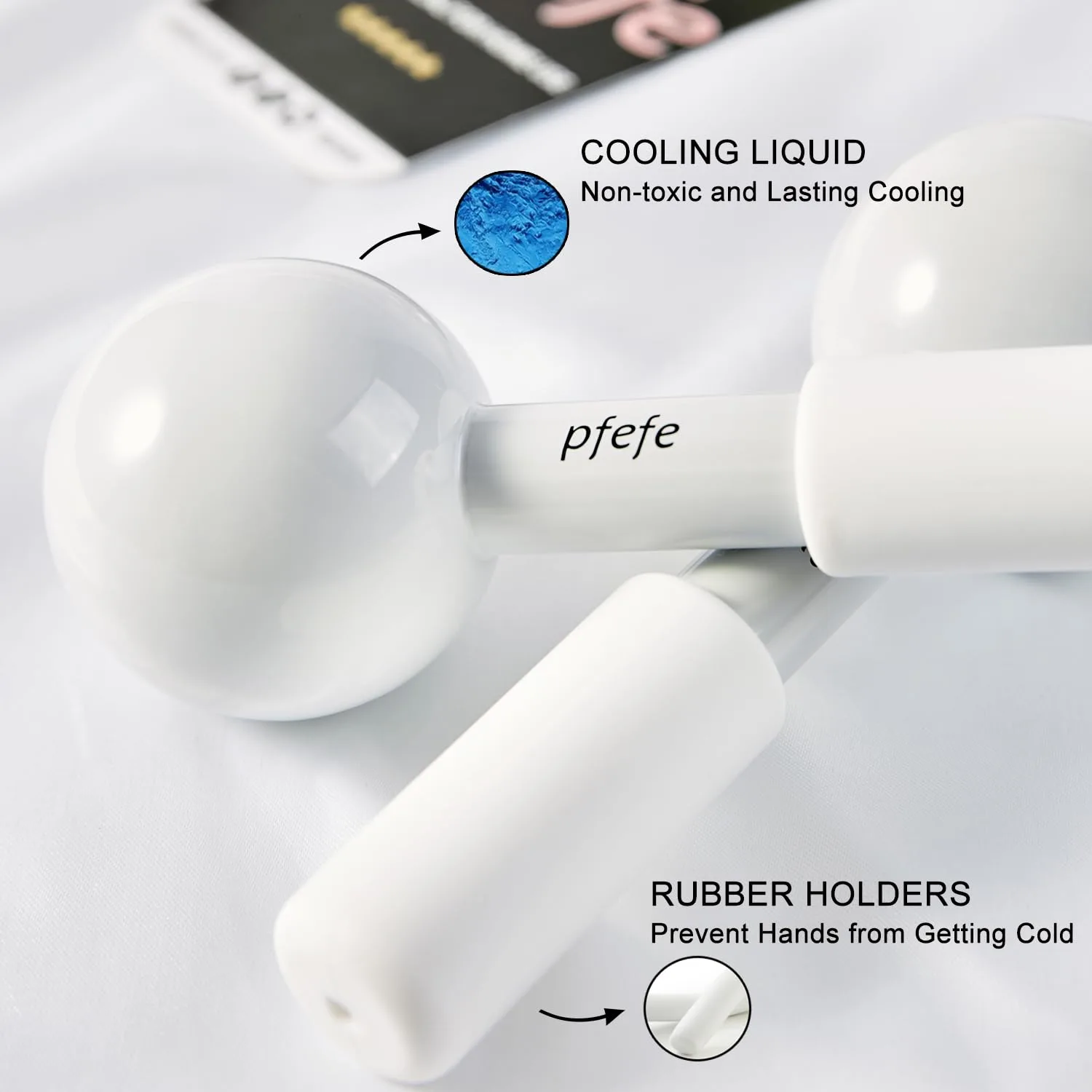 pfefe Ice Globes for Face & Eyes, Unbreakable Stainless Steel Cryo Sticks for Beauty Routines, Facials Cold Roller Cooling Globes for Puffiness, Wrinkles, Dark Circles, Headaches
