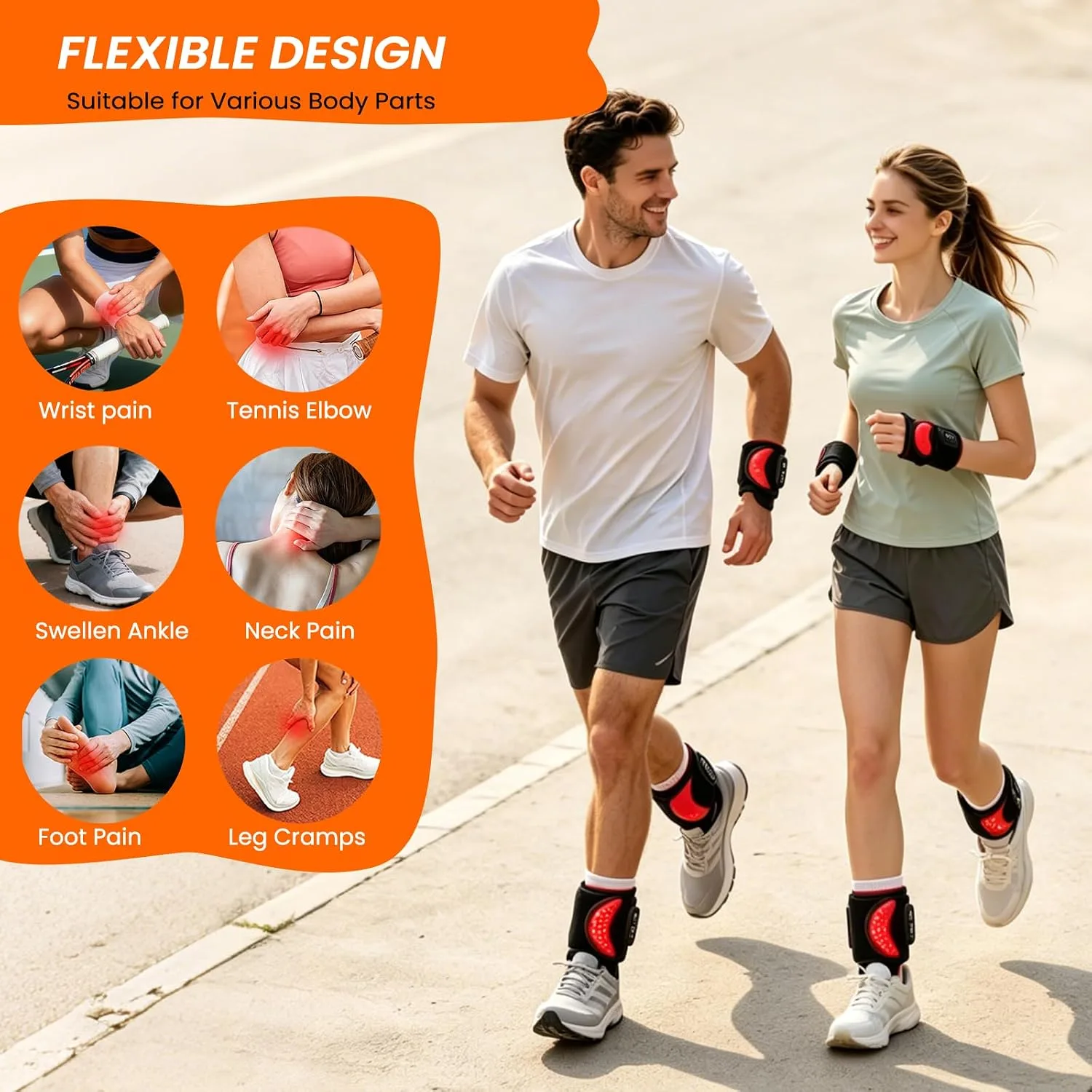 Red Light Therapy Wrap with Heating Vibration for Ankle Foot Wrist