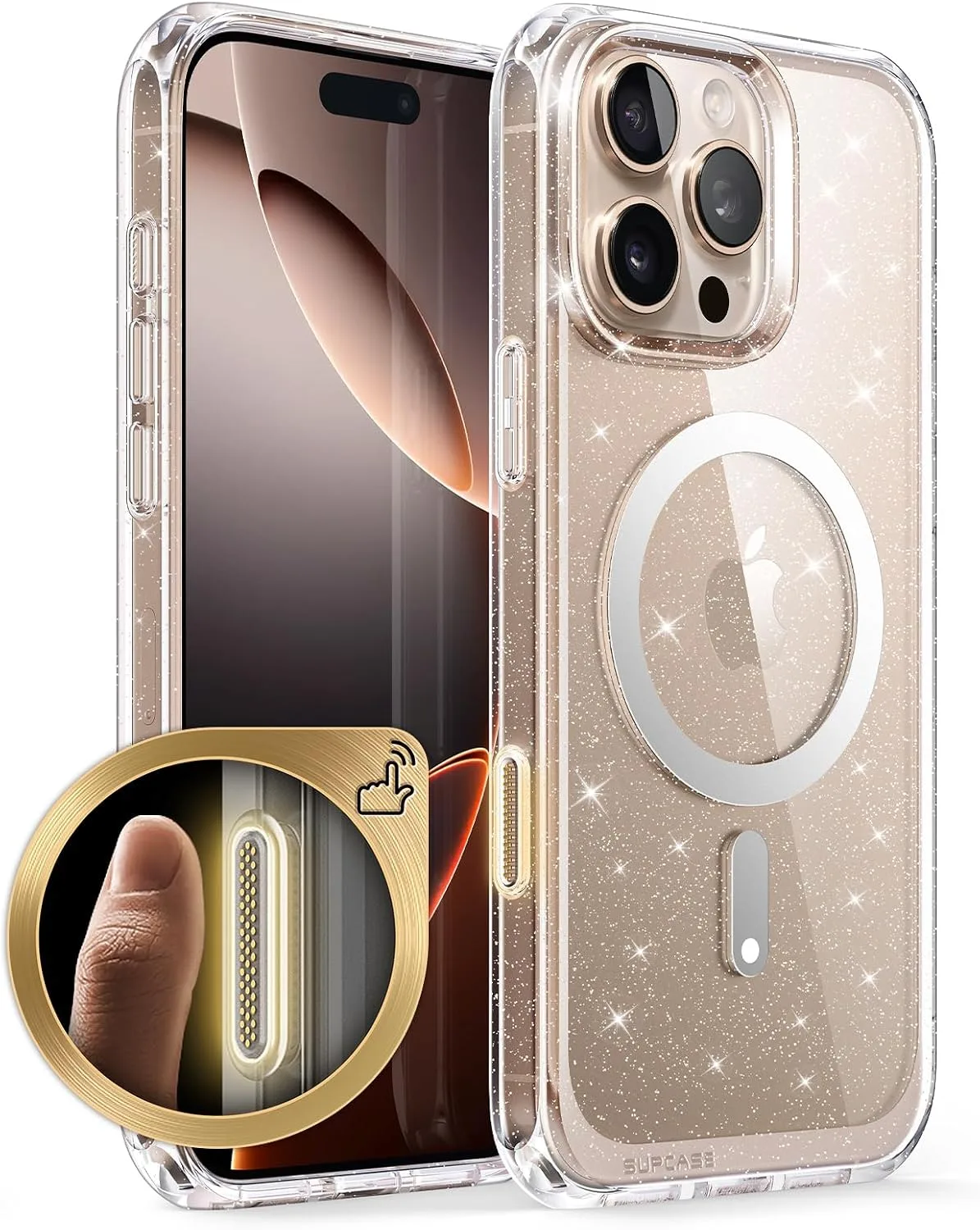 SUPCASE for iPhone 16 Pro Case (6.3 inch) Compatible with MagSafe, Glitter