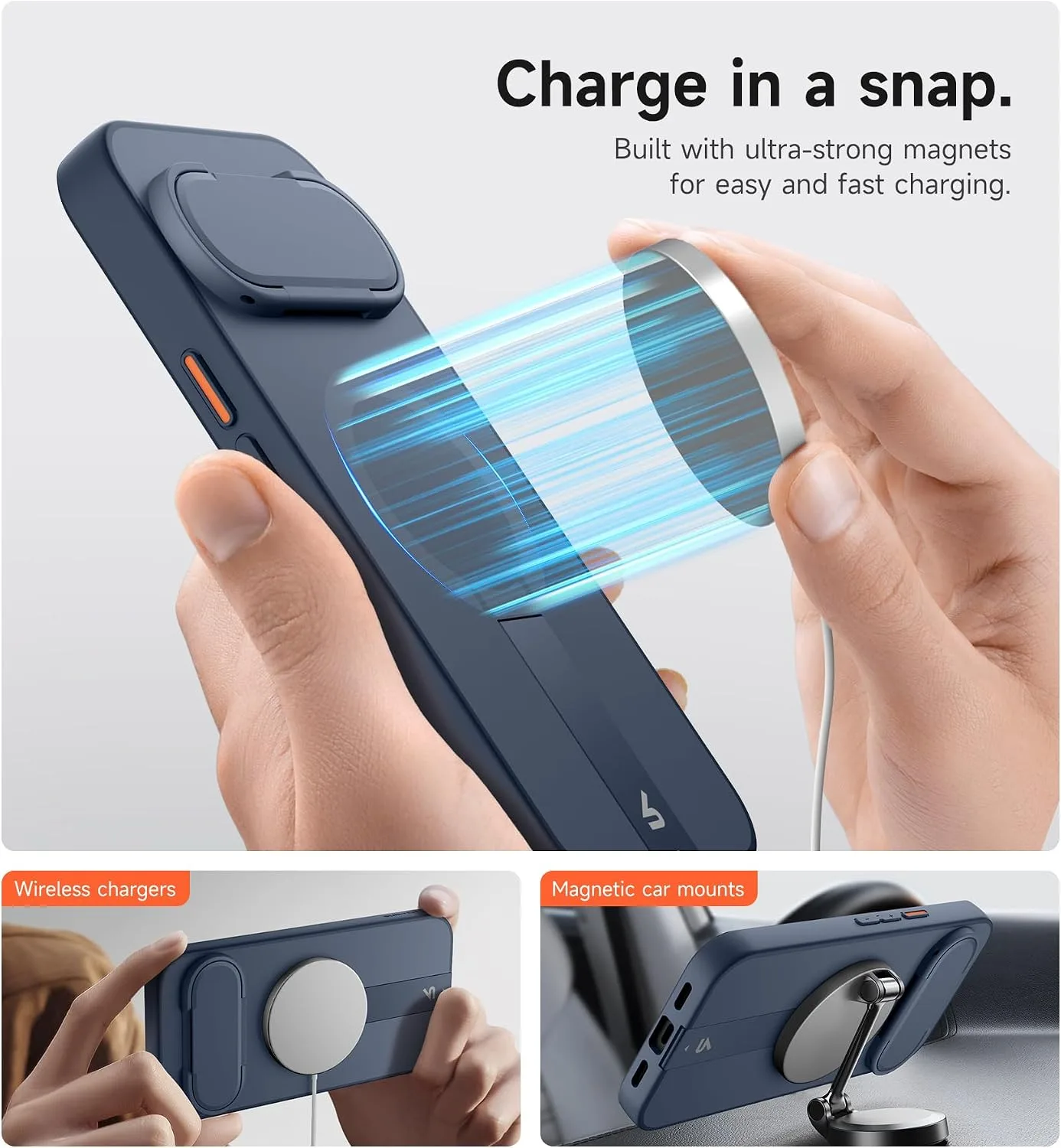 SURITCH for Google Pixel 11/11 Pro Phone Case, Compatible with MagSafe, Protective Cover with Camera Cover & Adjustable Metal Kickstand for Pixel 11/11 Pro 2026 -Dark Blue