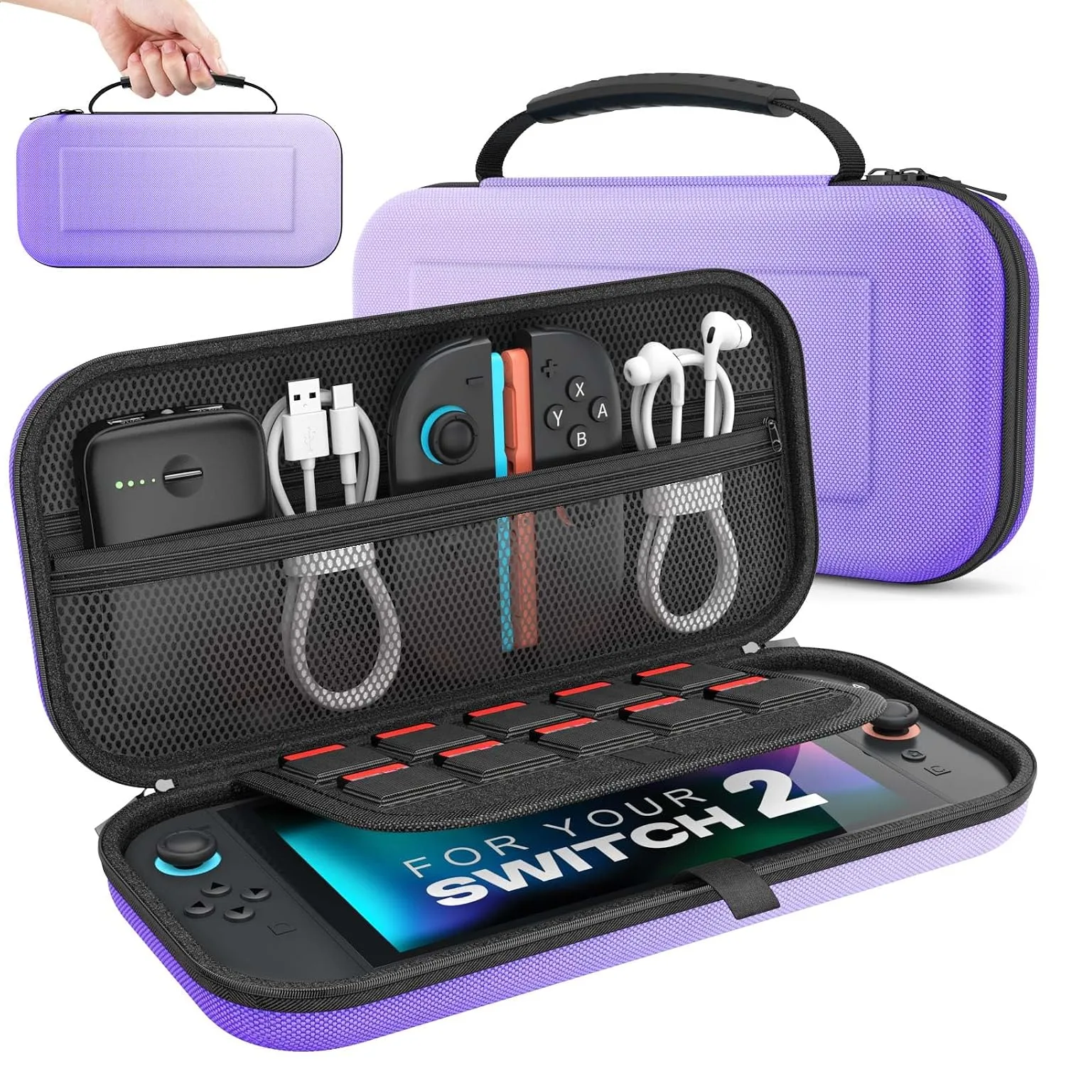 MoKo Carrying Case for Nintendo Switch 2 2025 Holds 10 Cartridges w/Pockets