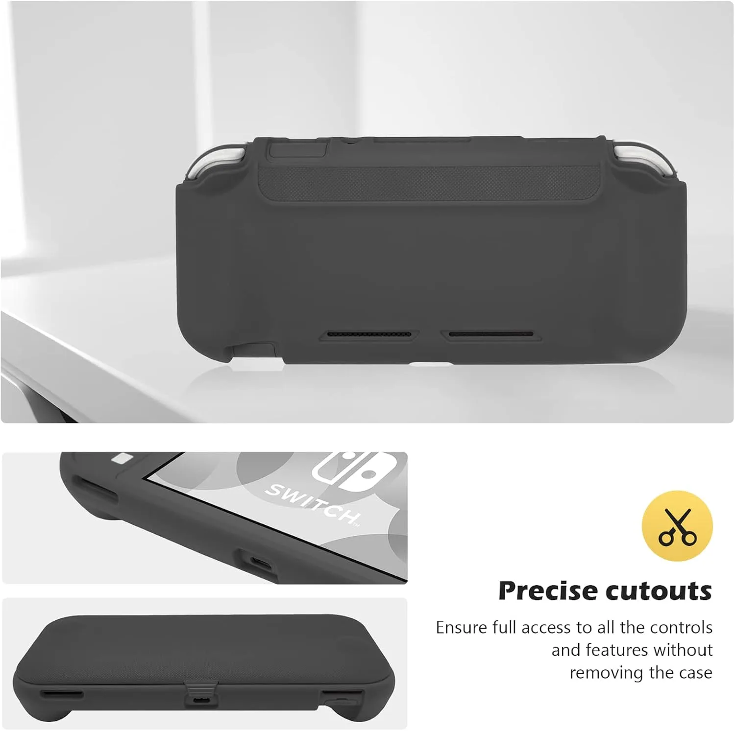 ProCase Flip Cover for Switch Lite with 2 Pack Screen Protectors, Grey