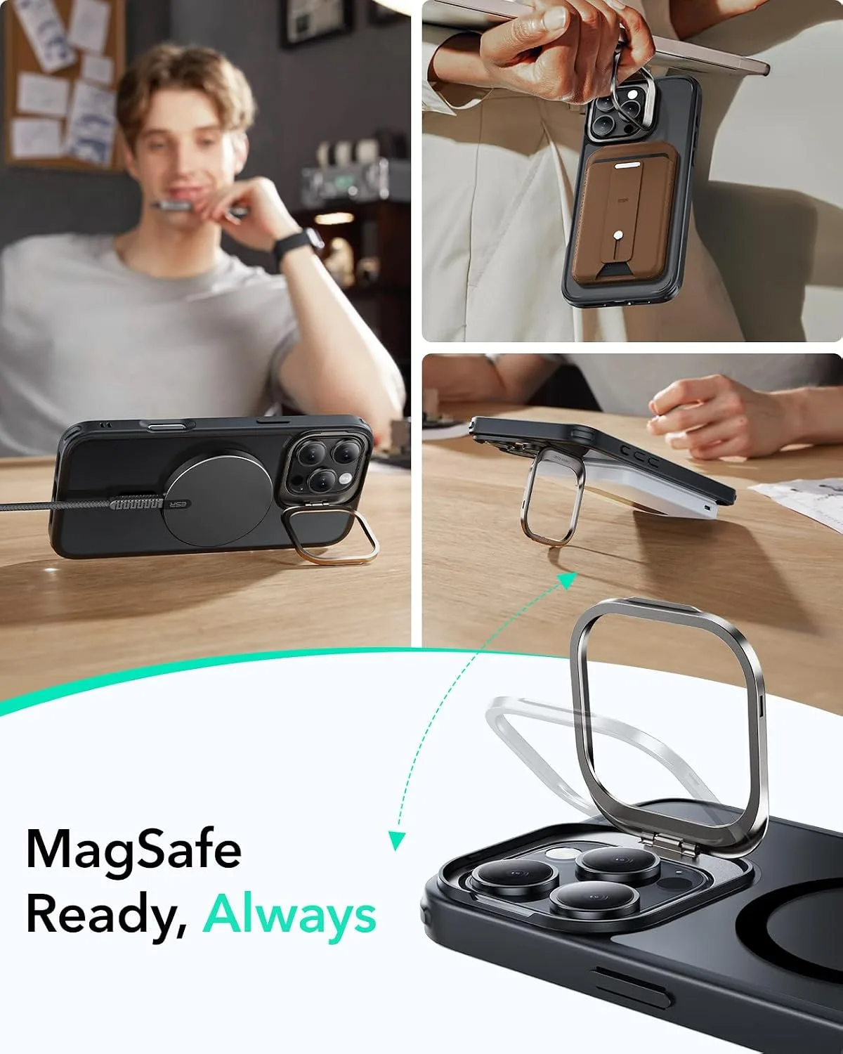 ESR for iPhone 16 Pro Max Case with Stand, for MagSafe, Frosted Black