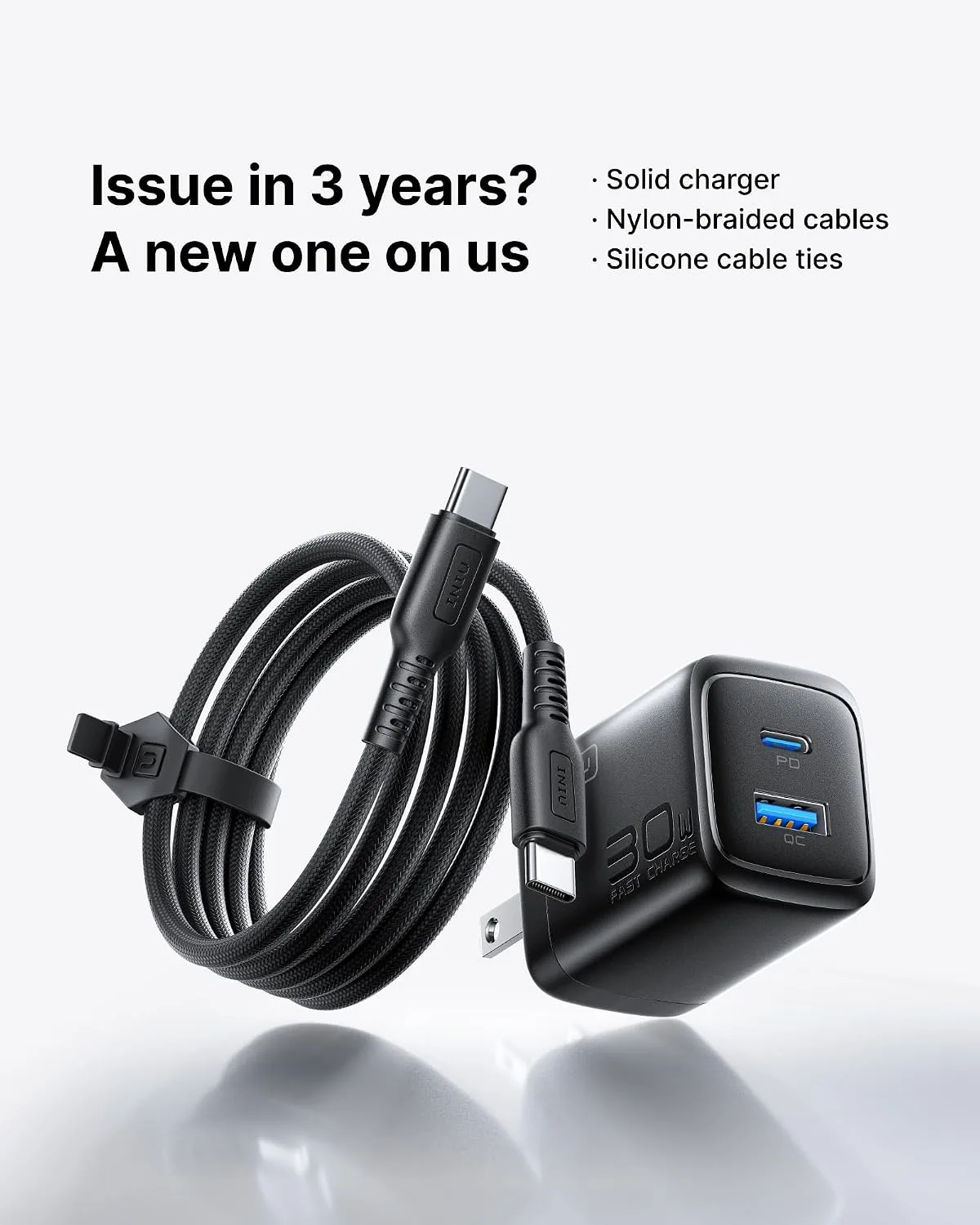 INIU USB C Charger, 30W Type C Fast Charging, 2-Port Adapter Charger Block
