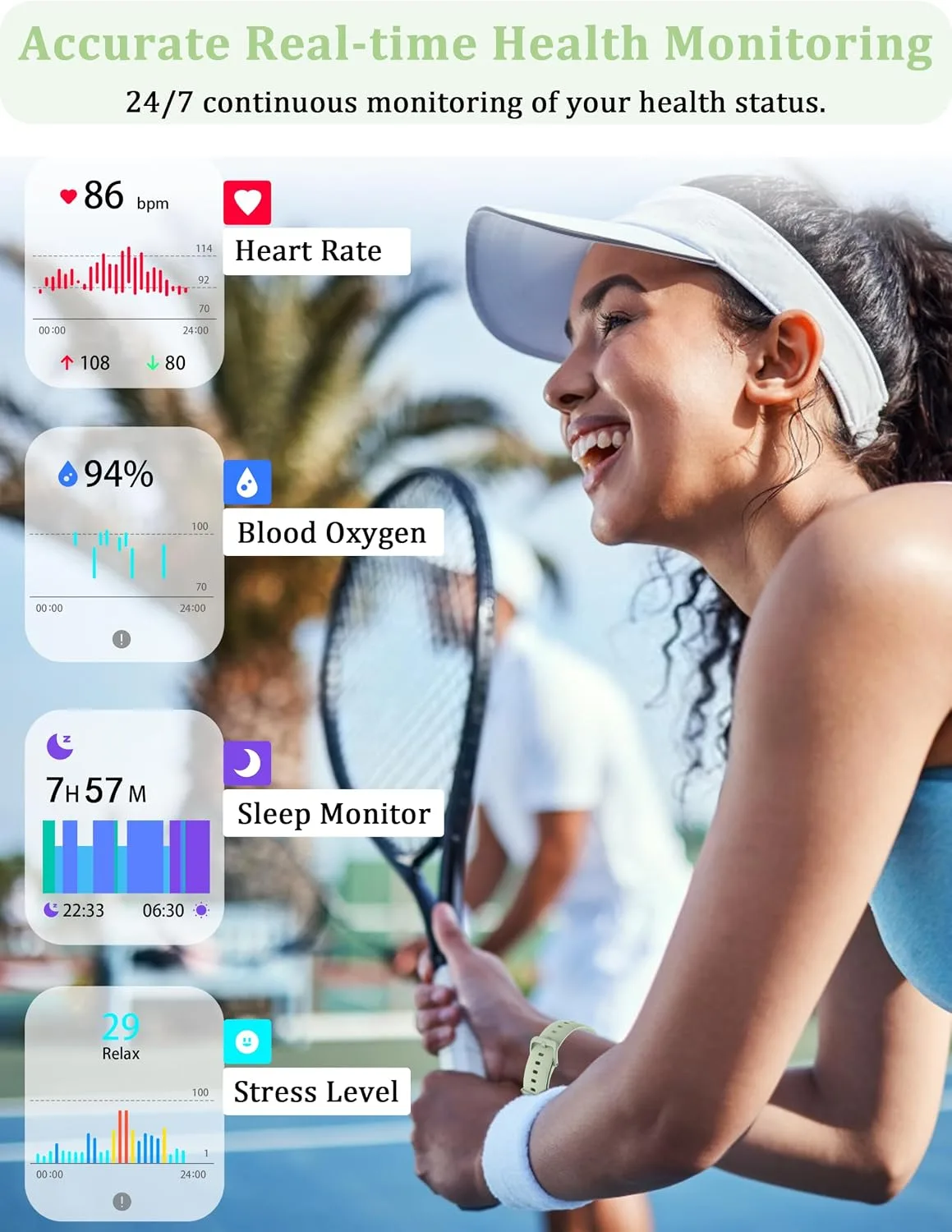 LODIMEKE Smart Watch, Alexa Built-in, Answer/Make Calls 44mm Smartwatch Women Men, 1.83" Sports Watch IP68 Waterproof, Heart Rate Sleep Stress Monitor, Step Counter Watch for Android & iOS Phone