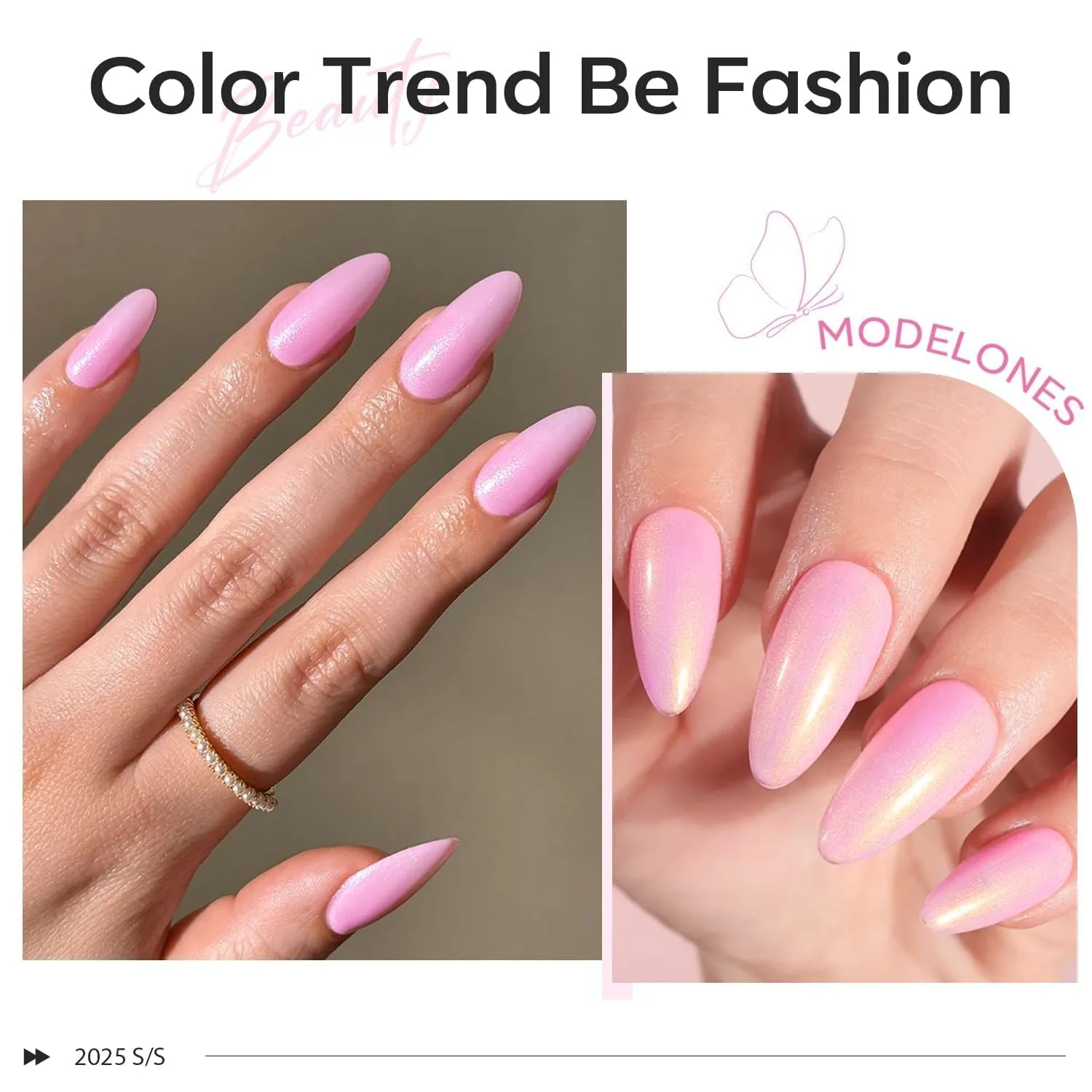 modelones Glitter Gel Nail Polish Pastel Pink Glitter Gel Nail Polish