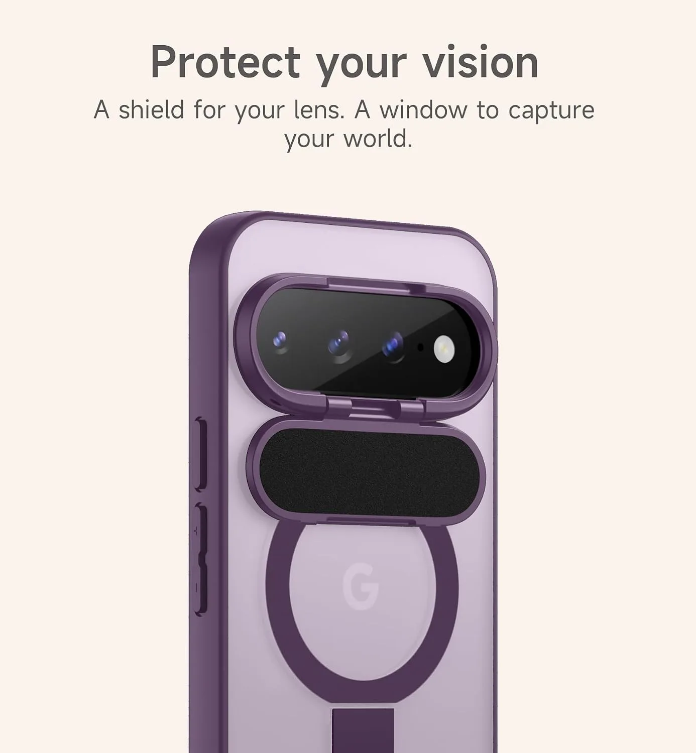 SURITCH Magnetic Case Compatible with Google Pixel 10/10 Pro/11/11 Pro Translucent Back Cover, Compatible with Magsafe, Built-in Kickstand & Camera Protection -Purple