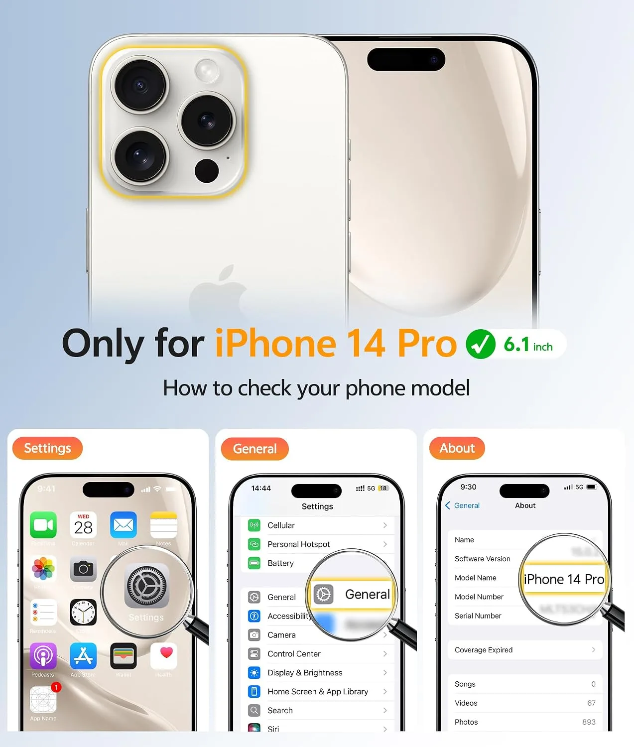 FNTCASE for iPhone 14 Pro Case, Compatible with Magsafe, Screen Protector