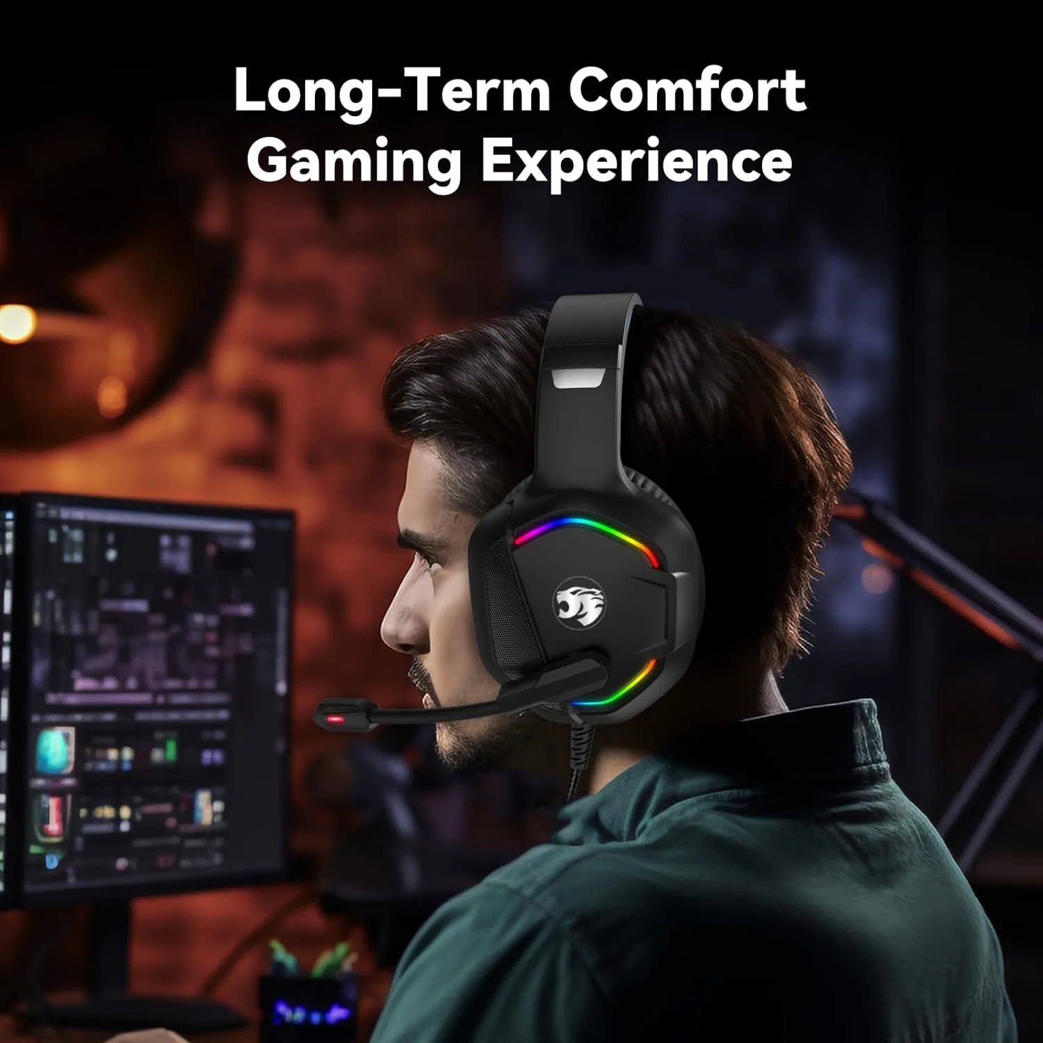 IMYB A36 Gaming Headset with Mic Stereo Headphones for Pc, PS5, Xbox