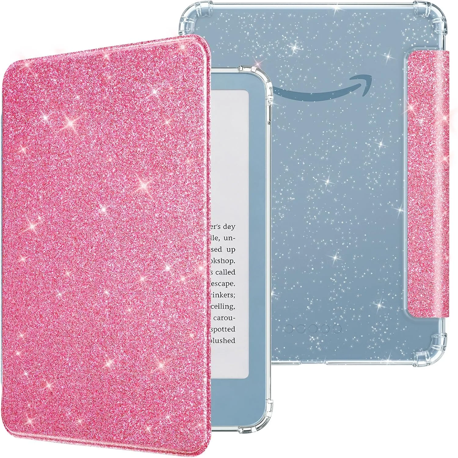 Funda MoKo para Kindle Basic 6" 12ª Generación 2026 Rosa Glitter