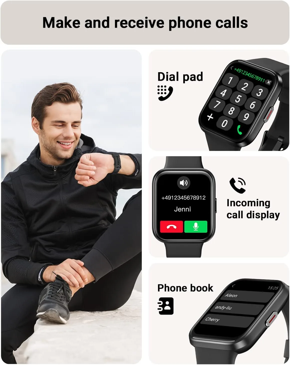 Tensky Smart Watch for Men/Women Android/iPhone/Samsung, Alexa Built-in, 1.8" Touch Screen Fitness Tracker with Answer/Make Calls, 3ATM Waterproof Heart Rate/Sleep/SpO2 Monitor, 120+ Sport Modes