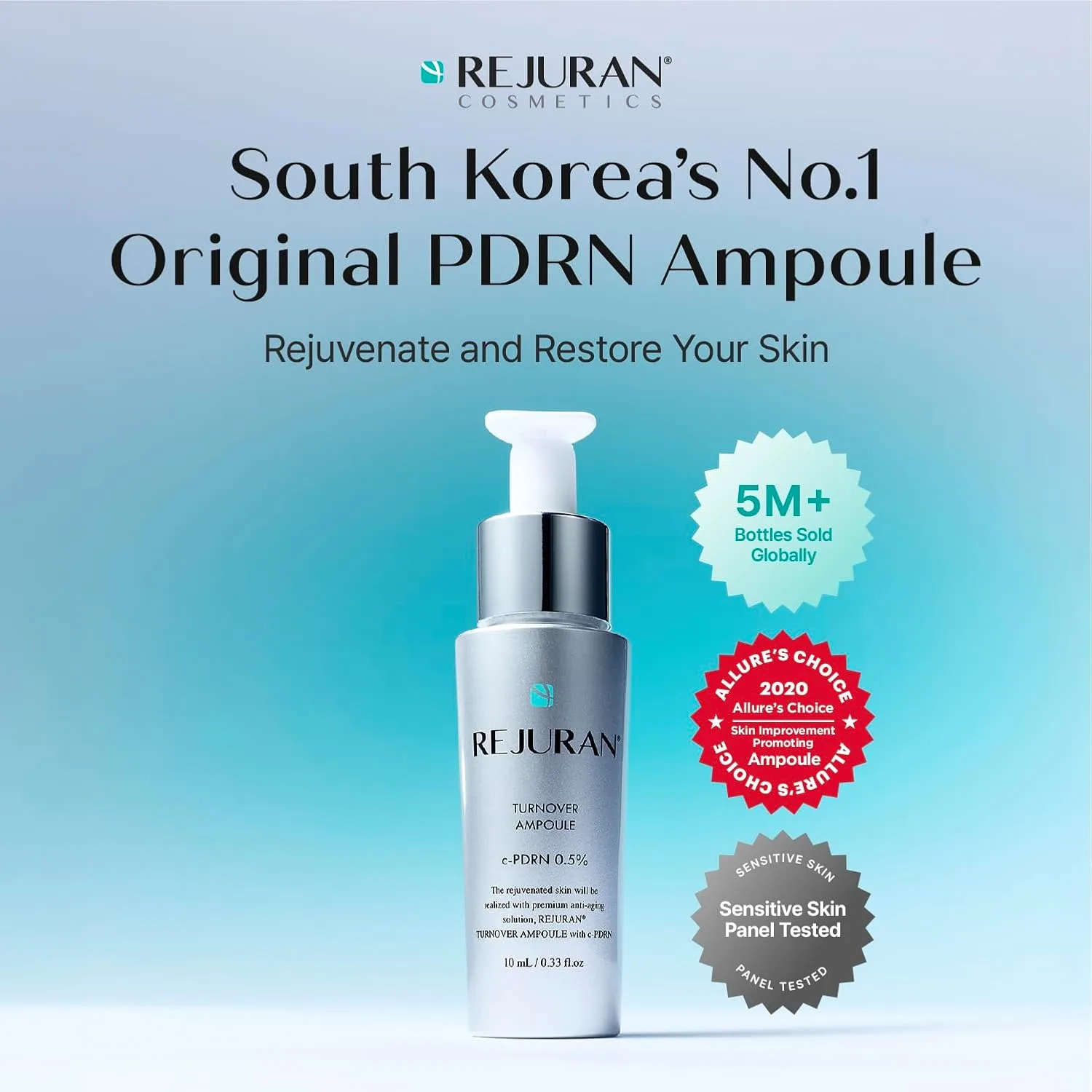REJURAN Turnover Ampoule, c-PDRN® Face Serum, 0.33 fl oz Travel Size