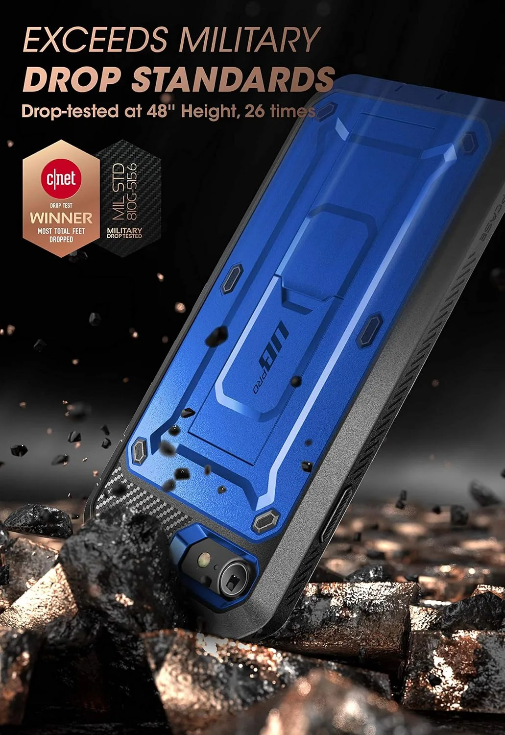 SUPCASE for iPhone SE 3rd / SE 2nd /7/8 Case with Screen Protector, Blue