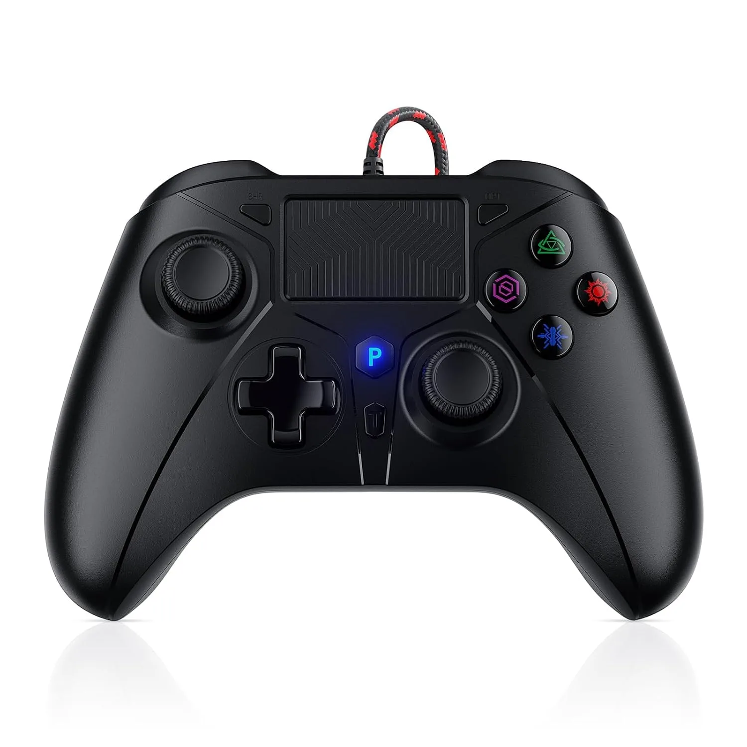Gamrombo Wired Controller for PS5 Controller, Gaming Controllers for PlayStation 5 / PS5, PS4, PC, Support Turbo, Marco, 3.5mm Audio Jack - Black