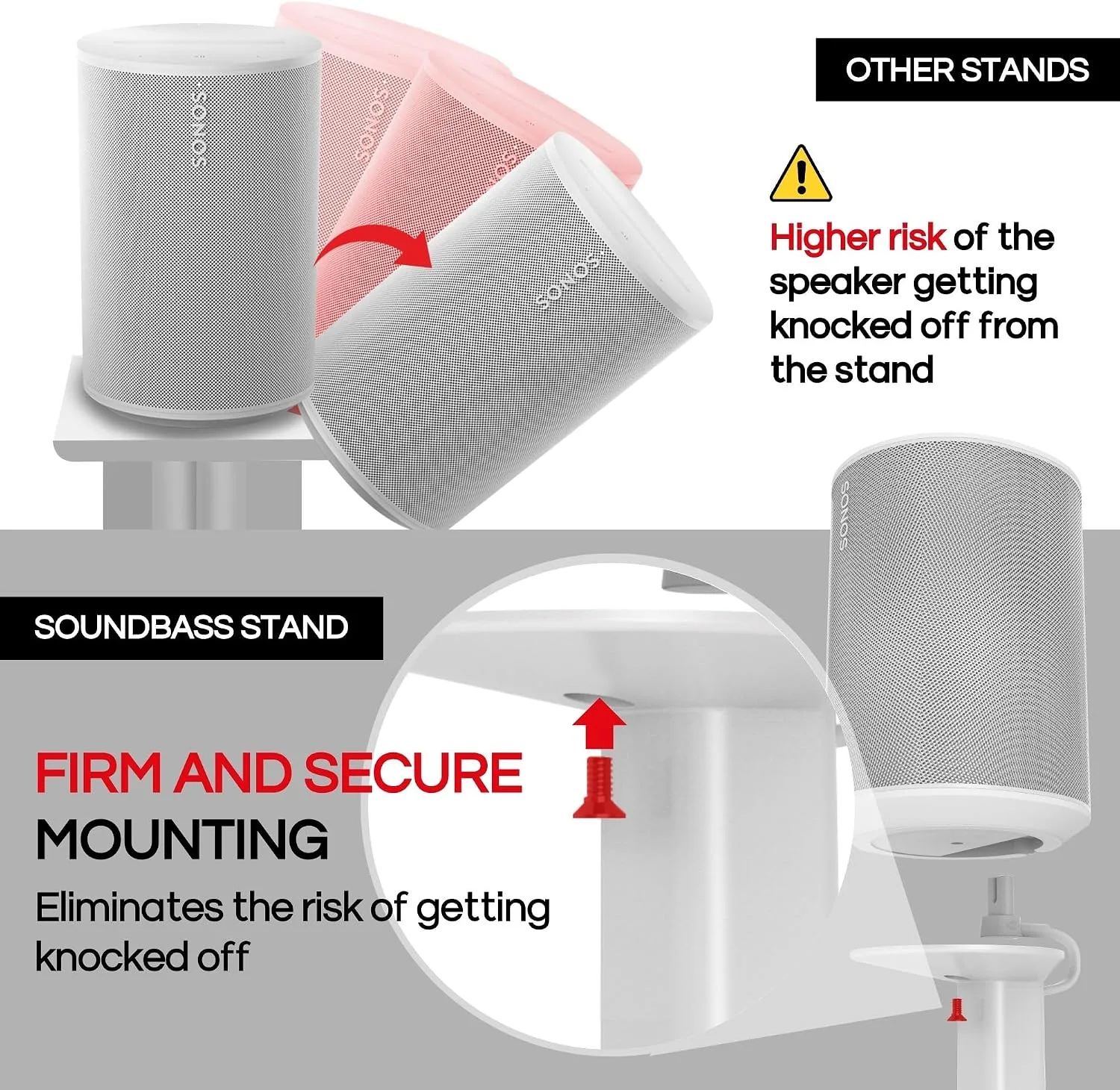 Sound bass ERA 100 Floor Stand, Twin (2pcs), White, Double, Pair