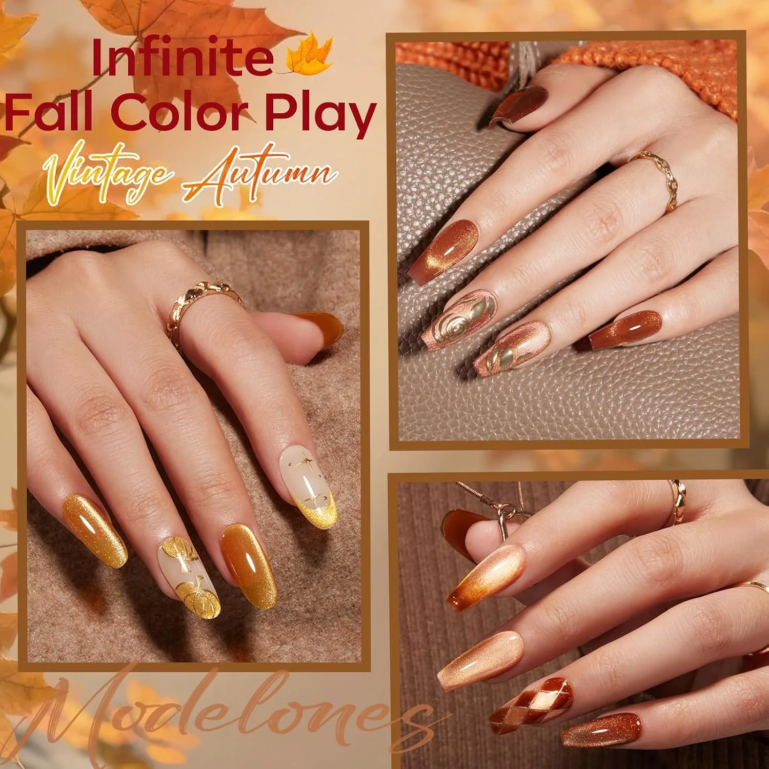 modelones Cat Eye Magnet 15PCS Brown Cat Eye Gel Polish Nail Stuff