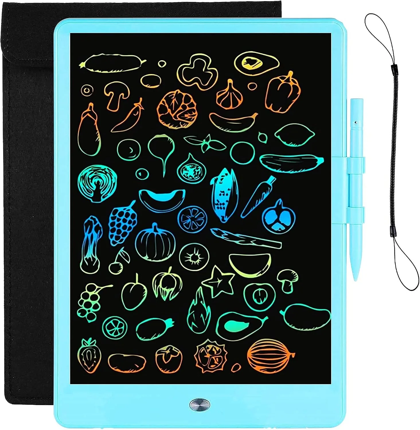 LCD Writing Tablet with Bag for Kids, 10 Colorful Screen Drawing Board Doodle Pad Learning Educational Toy - Gift for 3-6 Years Old Boy Girl (Blue)