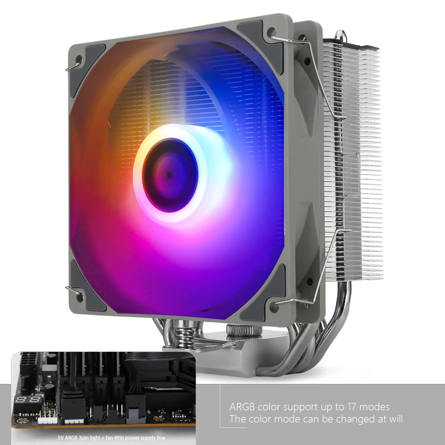 Thermalright Assassin King 120 SE ARGB CPU Air Cooler,5 Heat Pipes Heatsink Cooling, TL-C12C-S PWM Quiet Fan CPU Cooler, for AM4/AM5/Intel LGA1851/1700/1150/1151/1200,5V 3pin ARGB LED